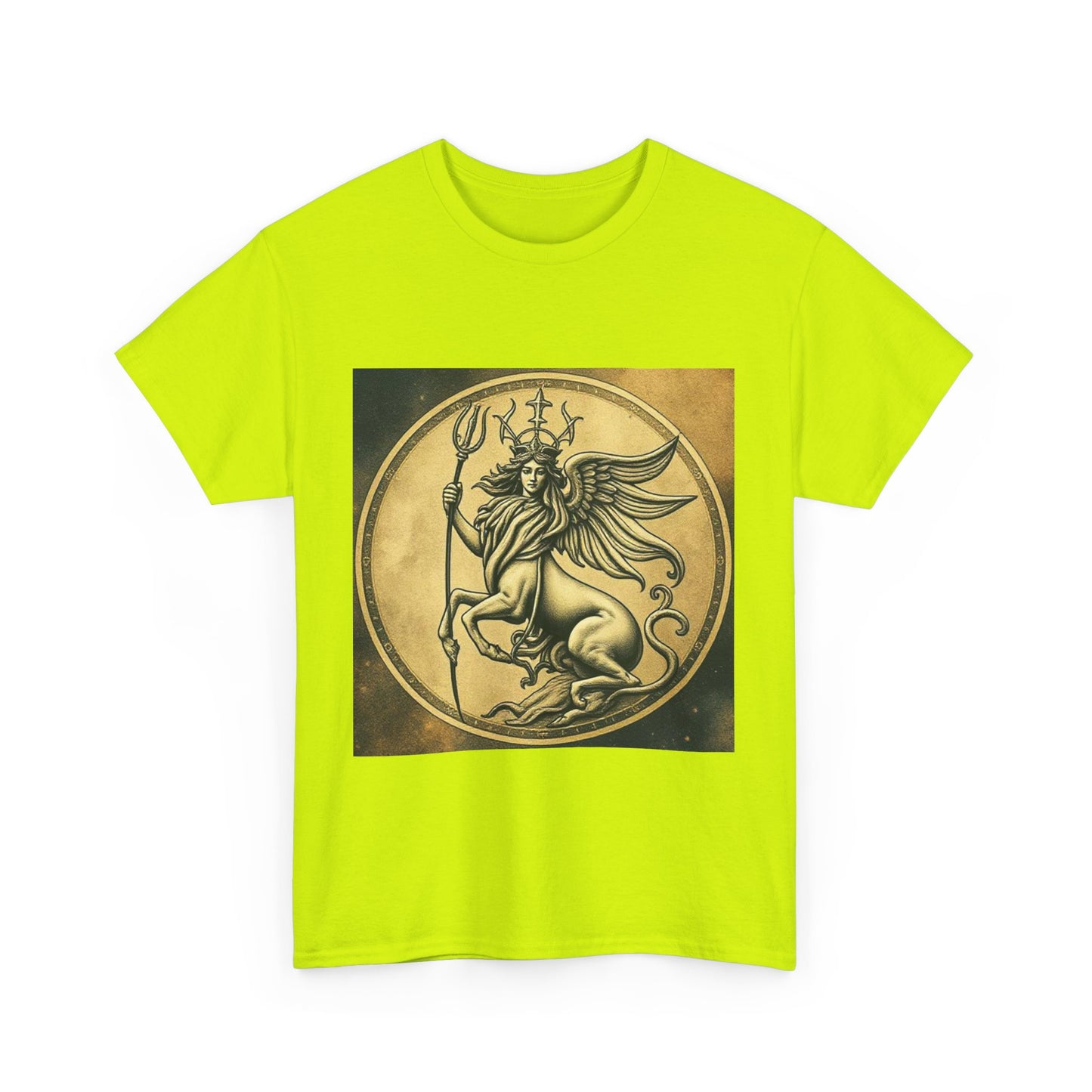 Unisex Heavy Cotton T-Shirt, Animal Angel v1, Virgo Zodiac Design