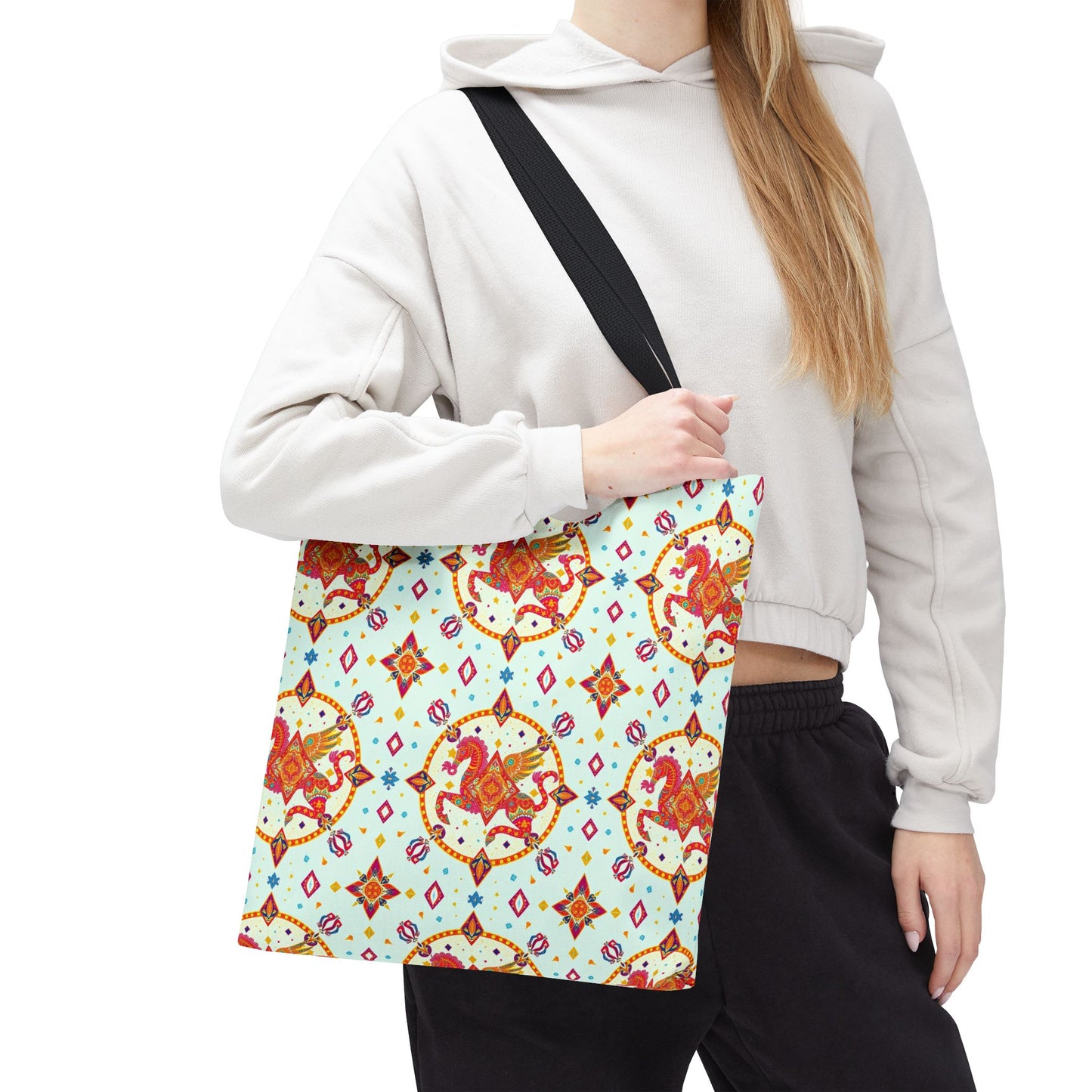 Tote Bag (AOP), Aquarius, Zodiac v1, Jewel Pattern