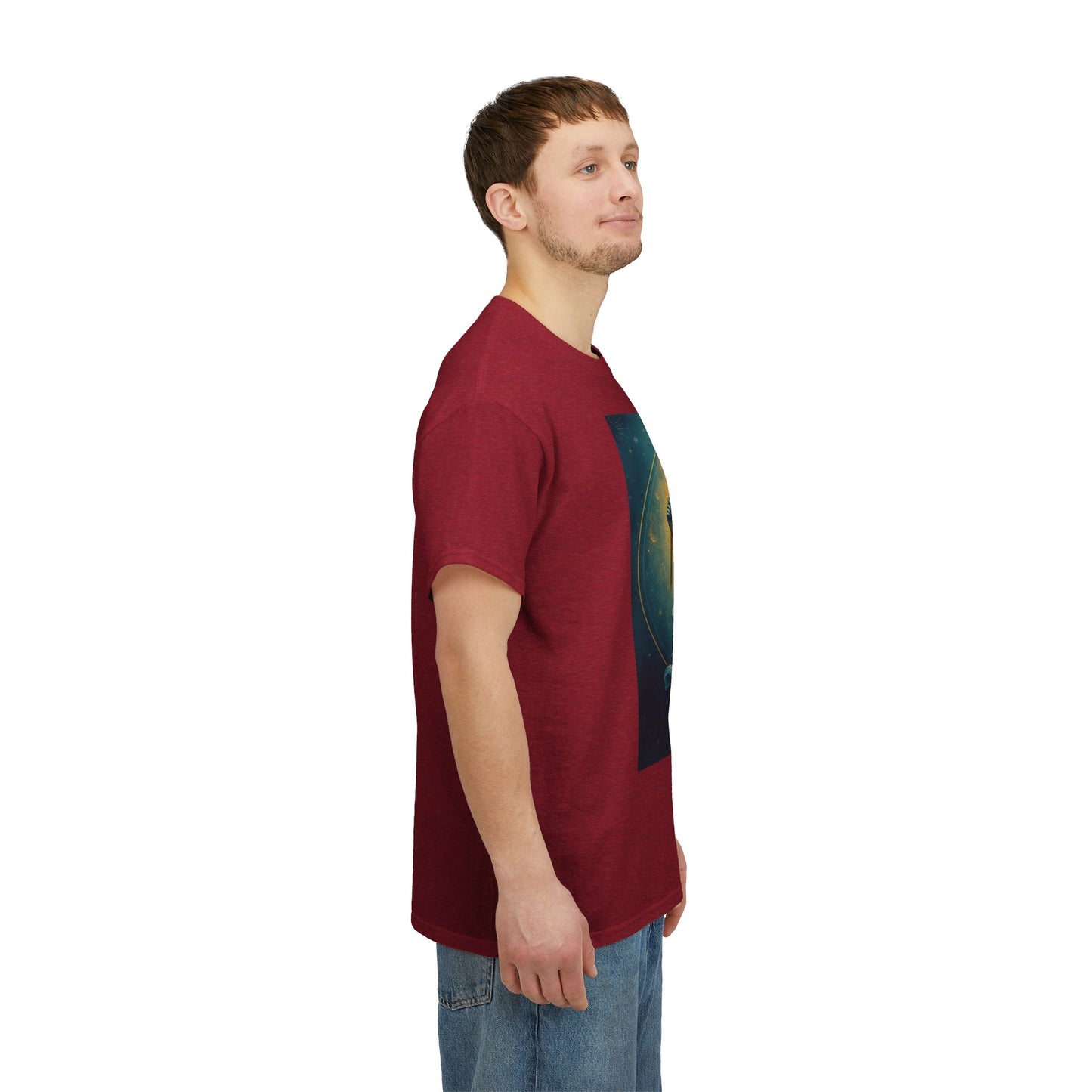 Unisex Heavy Cotton T-Shirt, Aquarius God, Zodiac Design