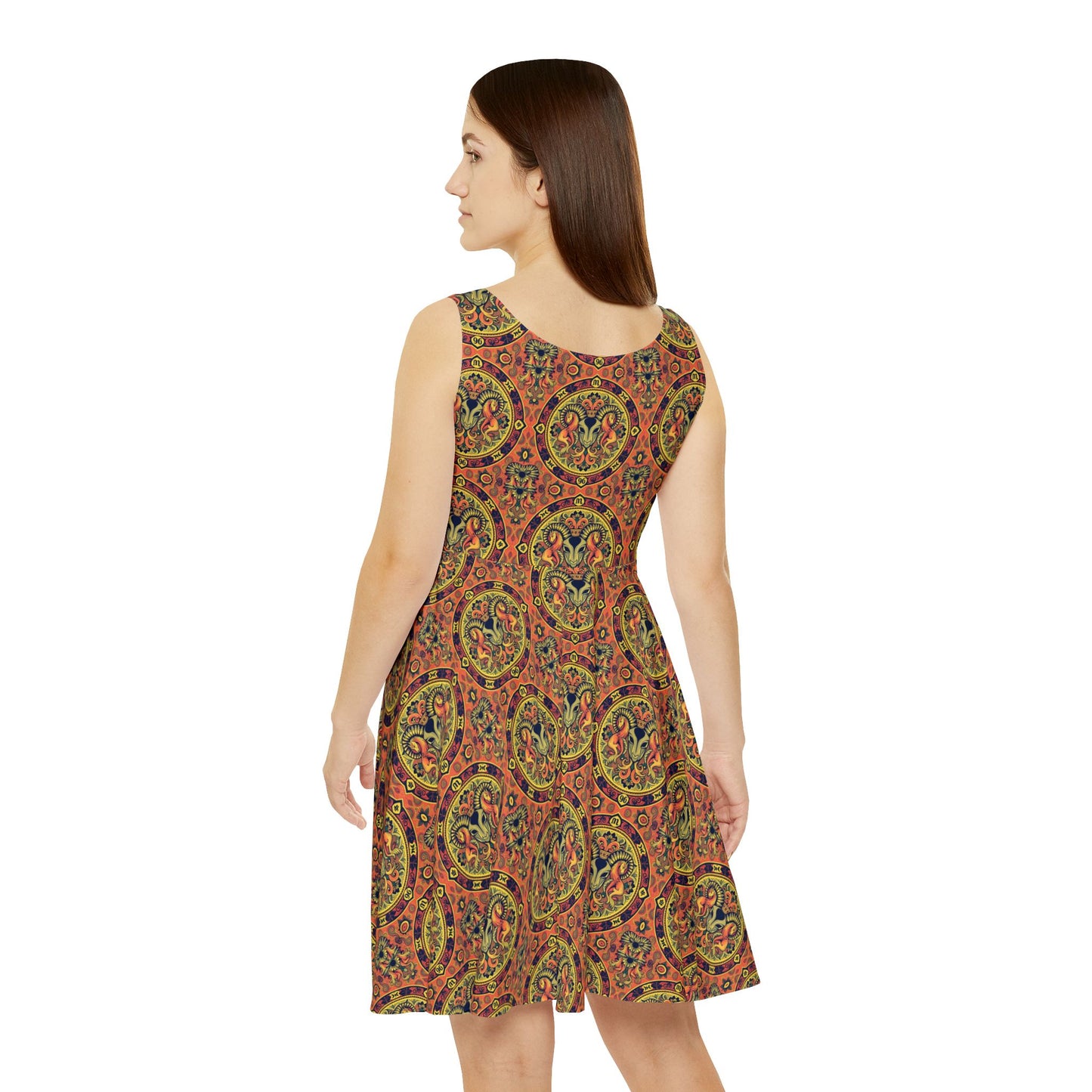 Women's Skater Dress, AOP, Zodiac, Aries, Pattern
