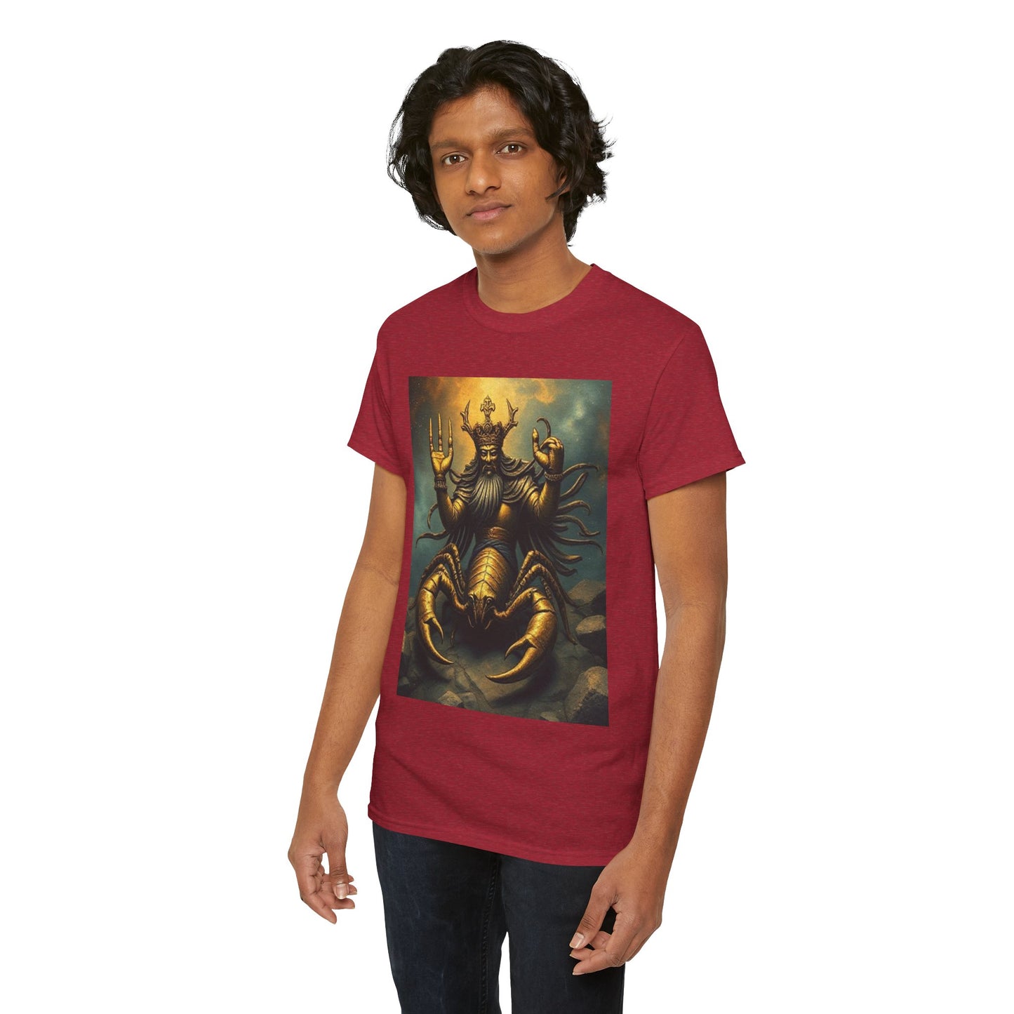 Unisex Heavy Cotton T-Shirt, Desert Scorpio King, Zodiac Design
