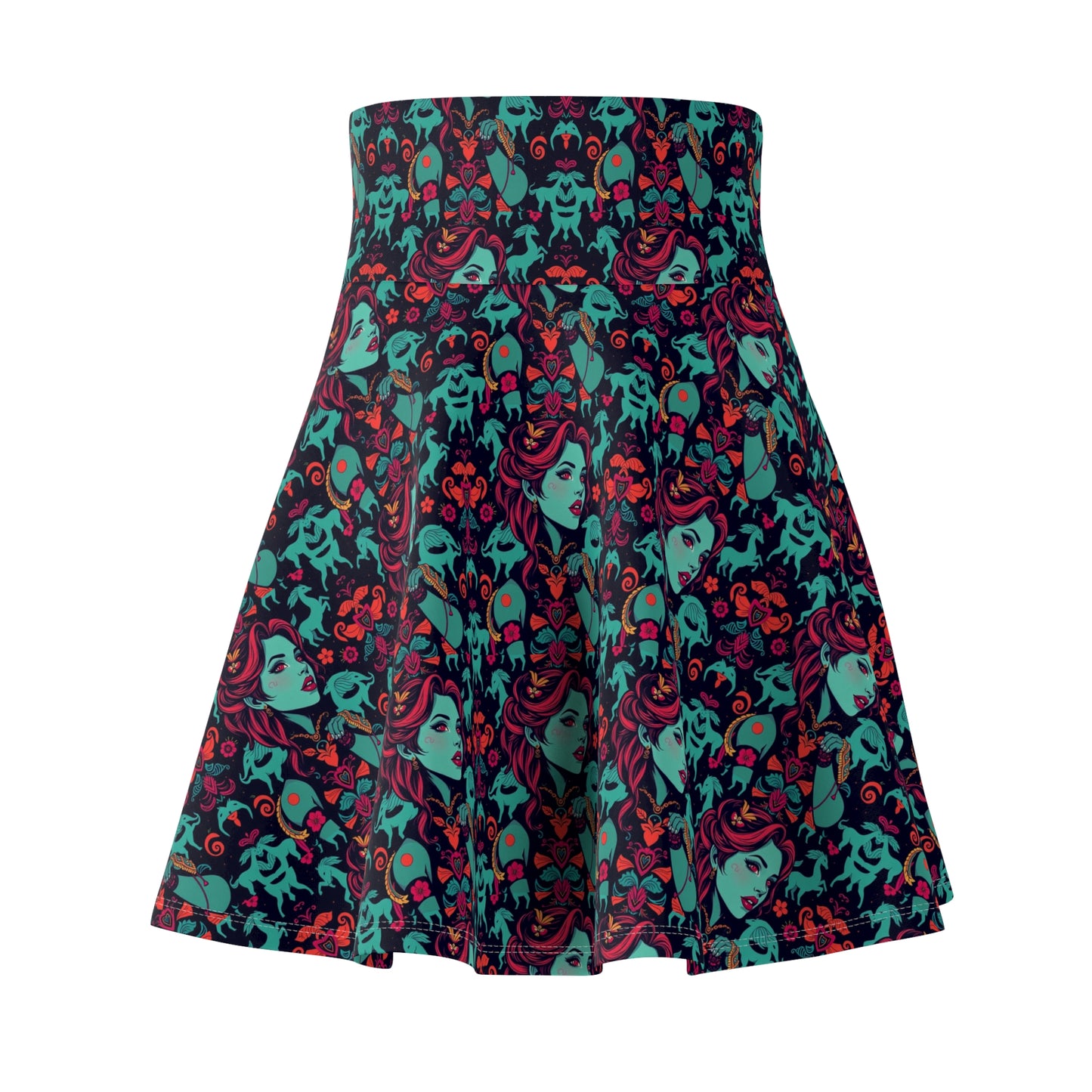 Women's Skater Skirt, (AOP), Virgo, Zodiac v5, Sexy Pattern