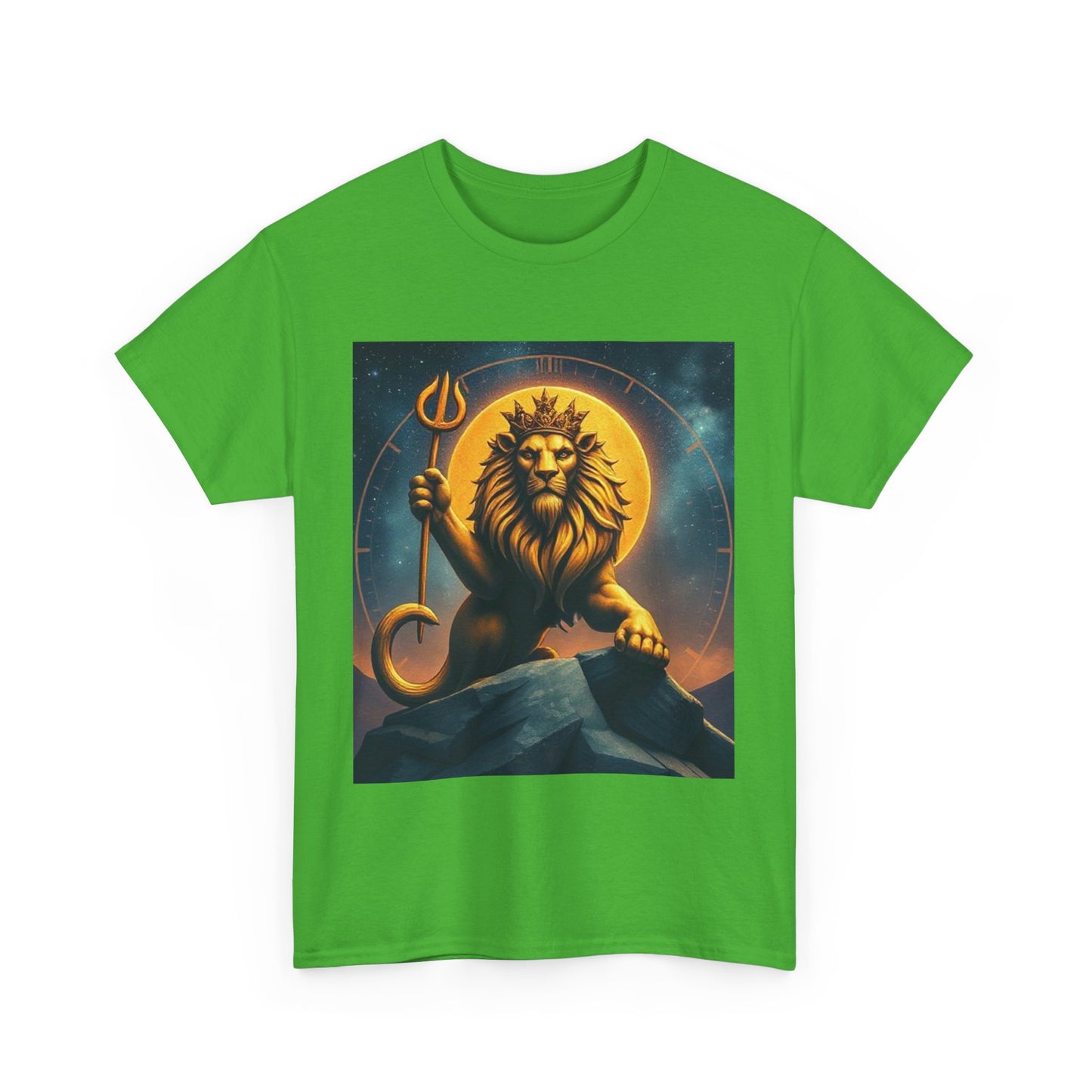 Unisex Heavy Cotton T-Shirt, King of Lions v2, Leo Zodiac Design