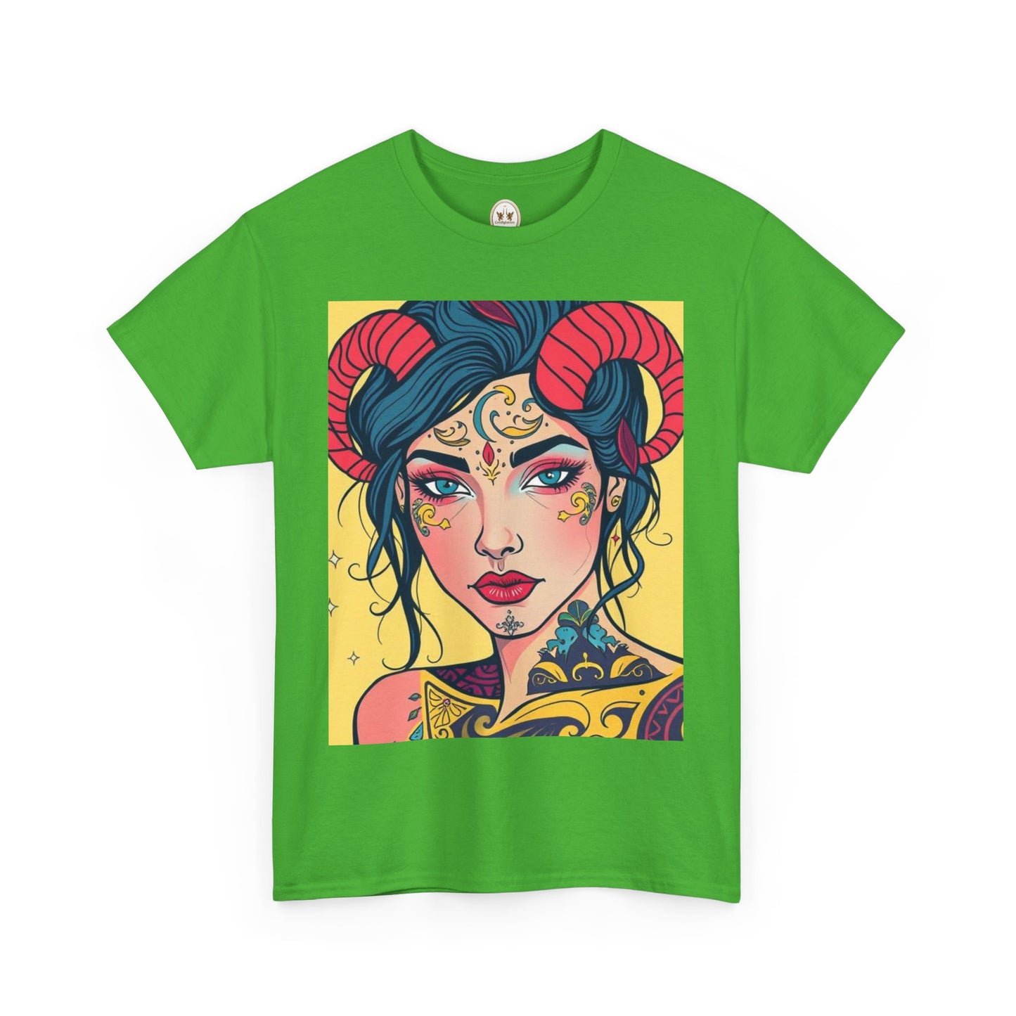Unisex Heavy Cotton T-Shirt, Aries, Zodiac, Sexy Art