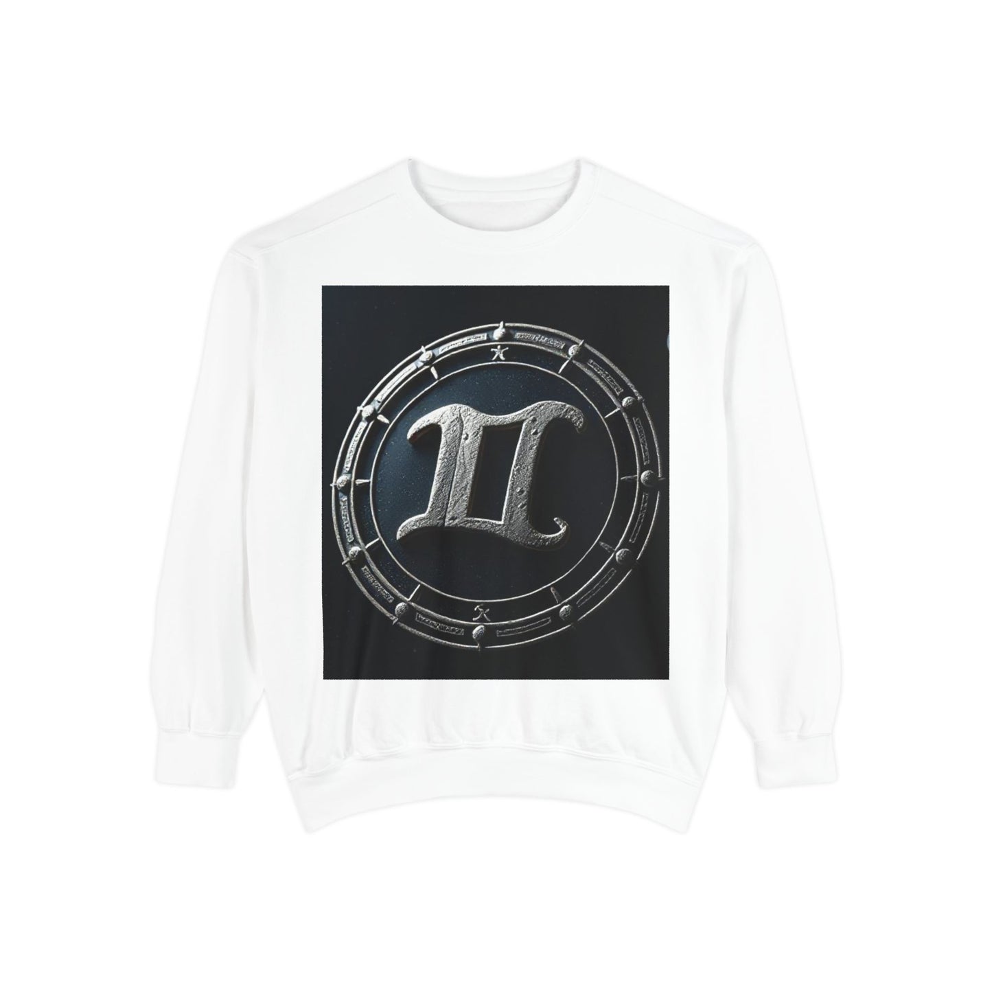Garment-Dyed Sweatshirt, Unisex, Space Symbol Design v1, Gemini