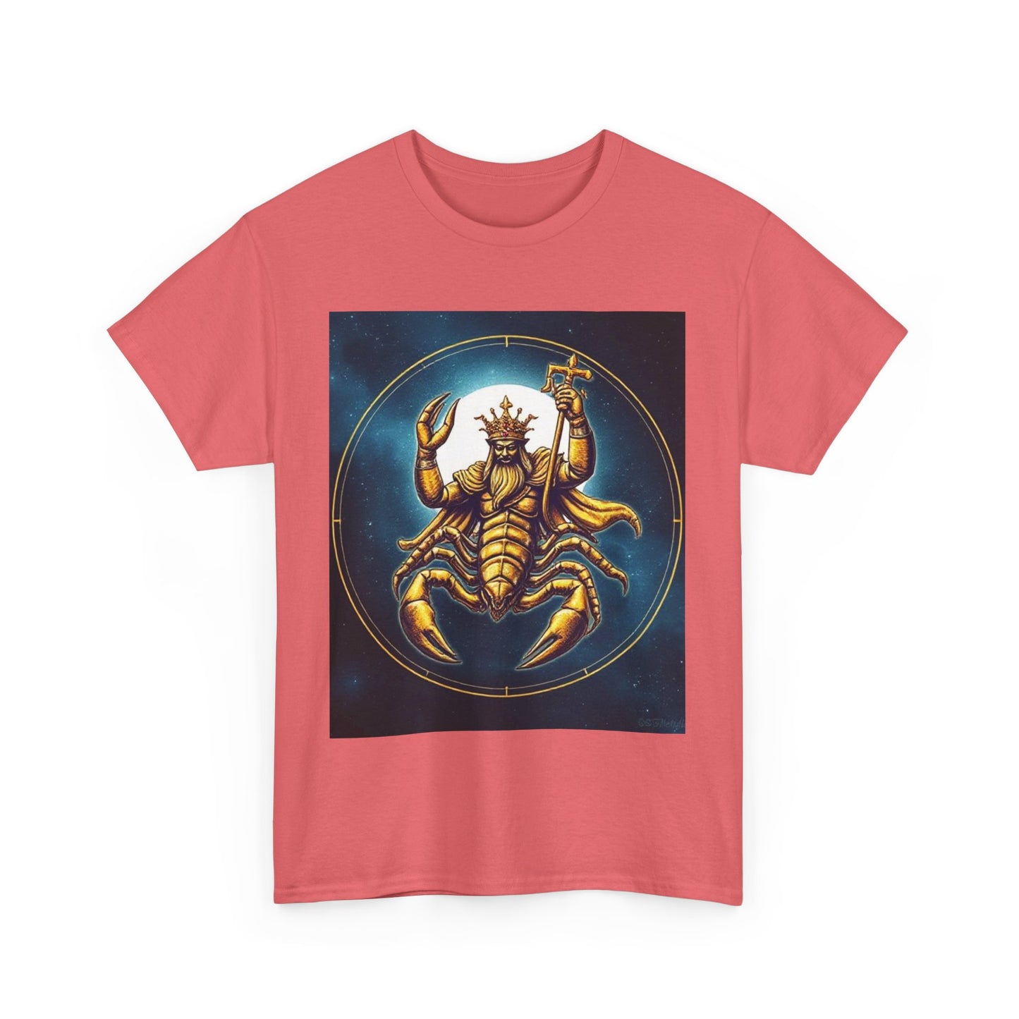 Unisex Heavy Cotton T-Shirt, Moon v1, Scorpio Zodiac Design