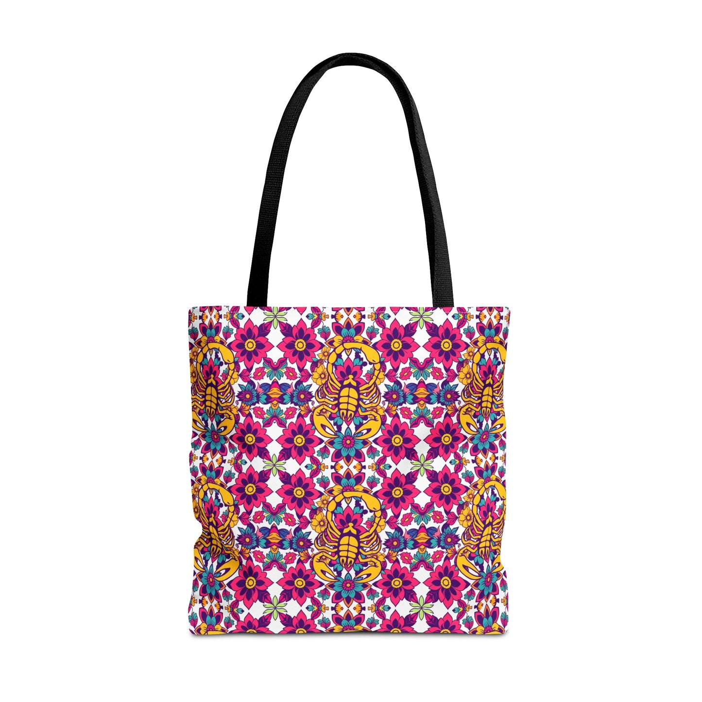 Tote Bag (AOP), Scorpio, Zodiac v1, Flower Pattern