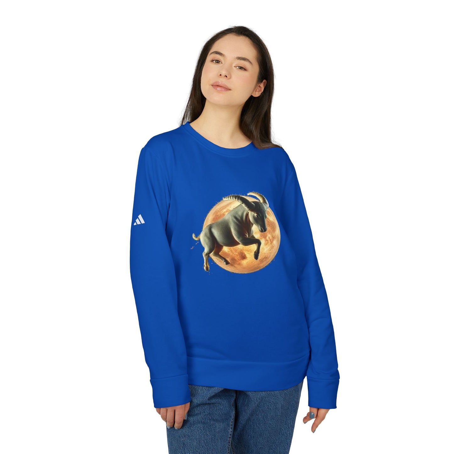 Adidas, Unisex Fleece Crewneck Sweatshirt, Taurus, Planet Animal, Zodiac