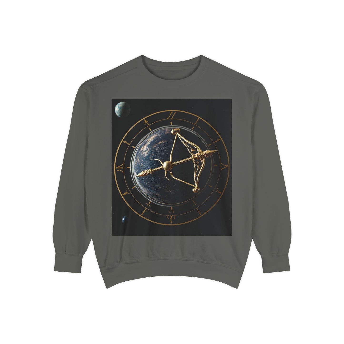 Garment-Dyed Sweatshirt, Unisex, Space Symbol Design v1, Sagittarius