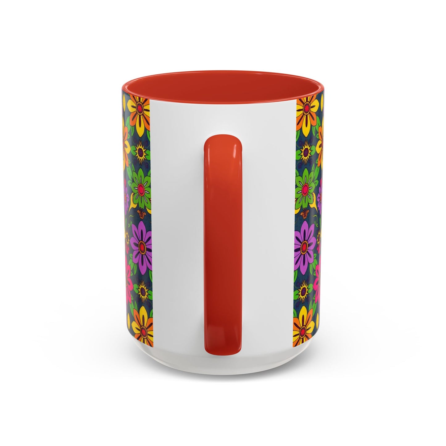 Accent Coffee Mug, Gemini, Zodiac v3, Flower Pattern, (11, 15oz)