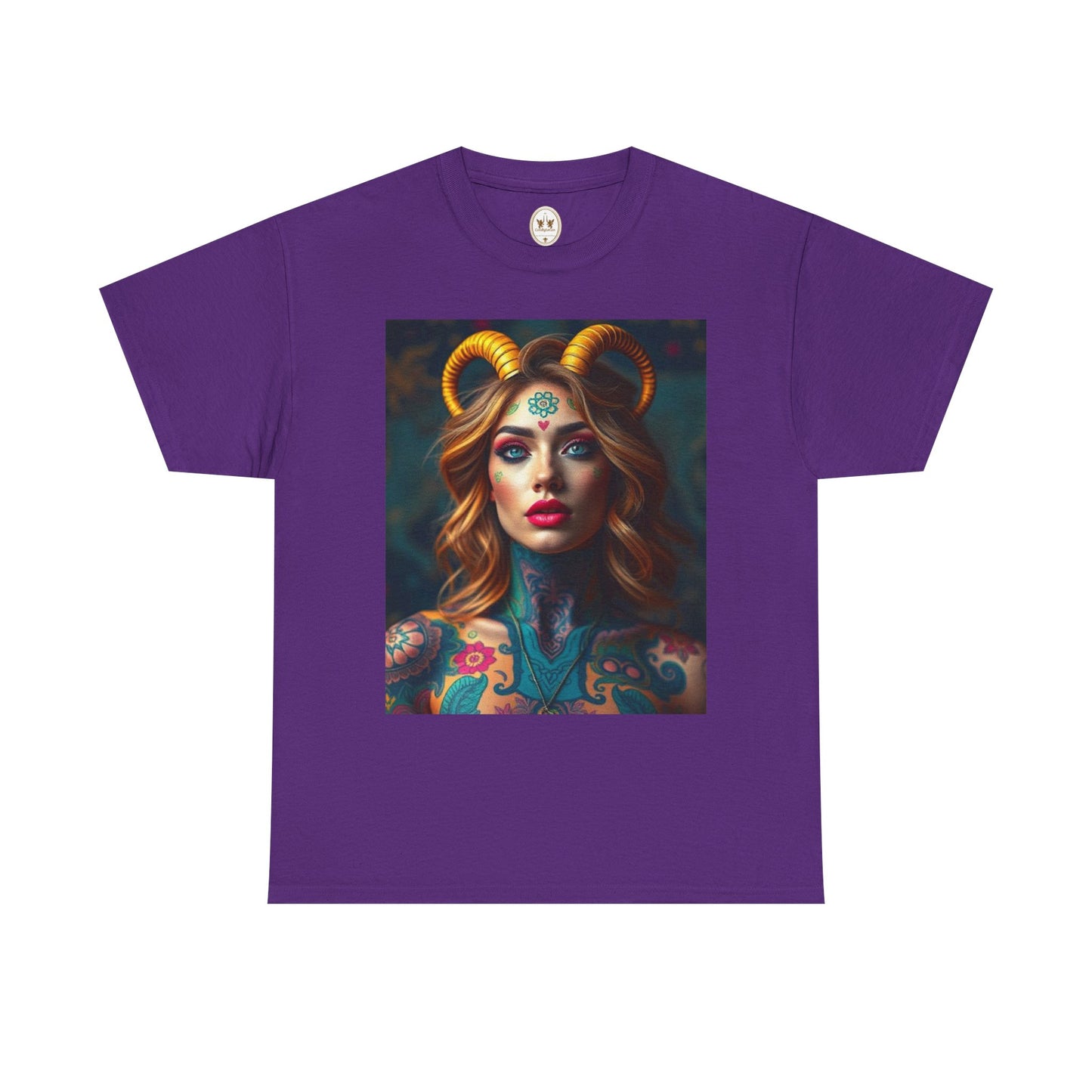 Unisex Heavy Cotton T-Shirt, Capricorn, Zodiac v1, Sexy Art