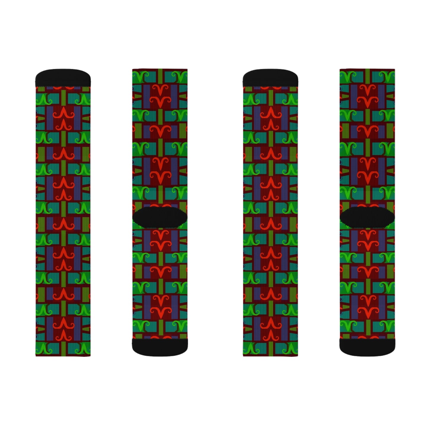 Sublimation Socks, Aries, Zodiac v1, Shapes Pattern