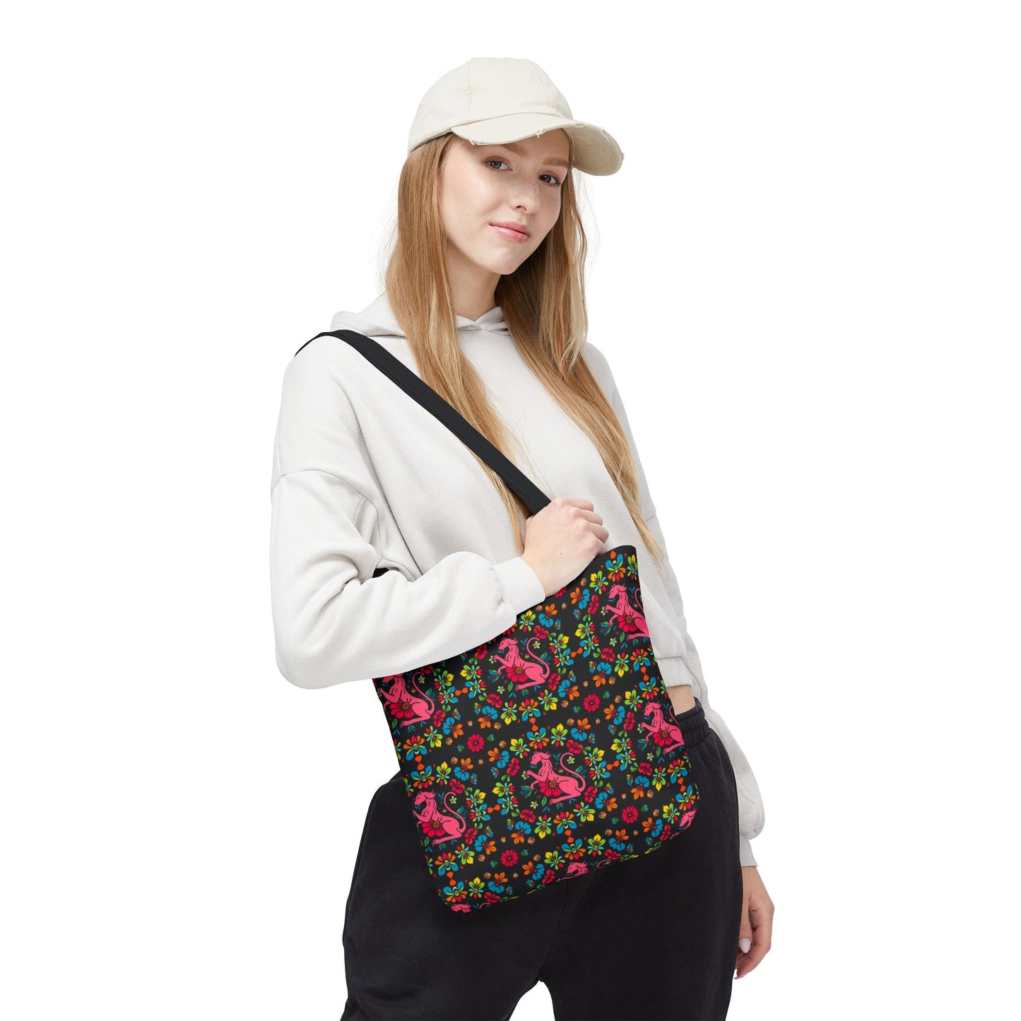 Tote Bag, (AOP), Virgo, Zodiac v6, Flower Pattern