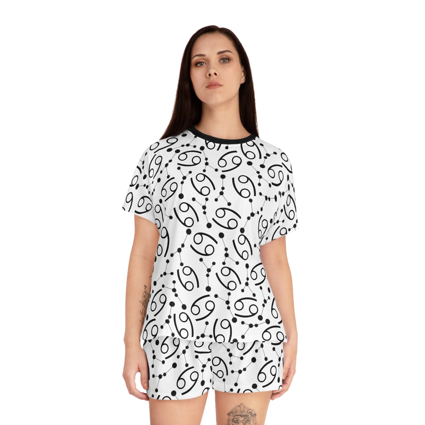 Women's Short Pajama Set Cancer Zodiac Sign (AOP)