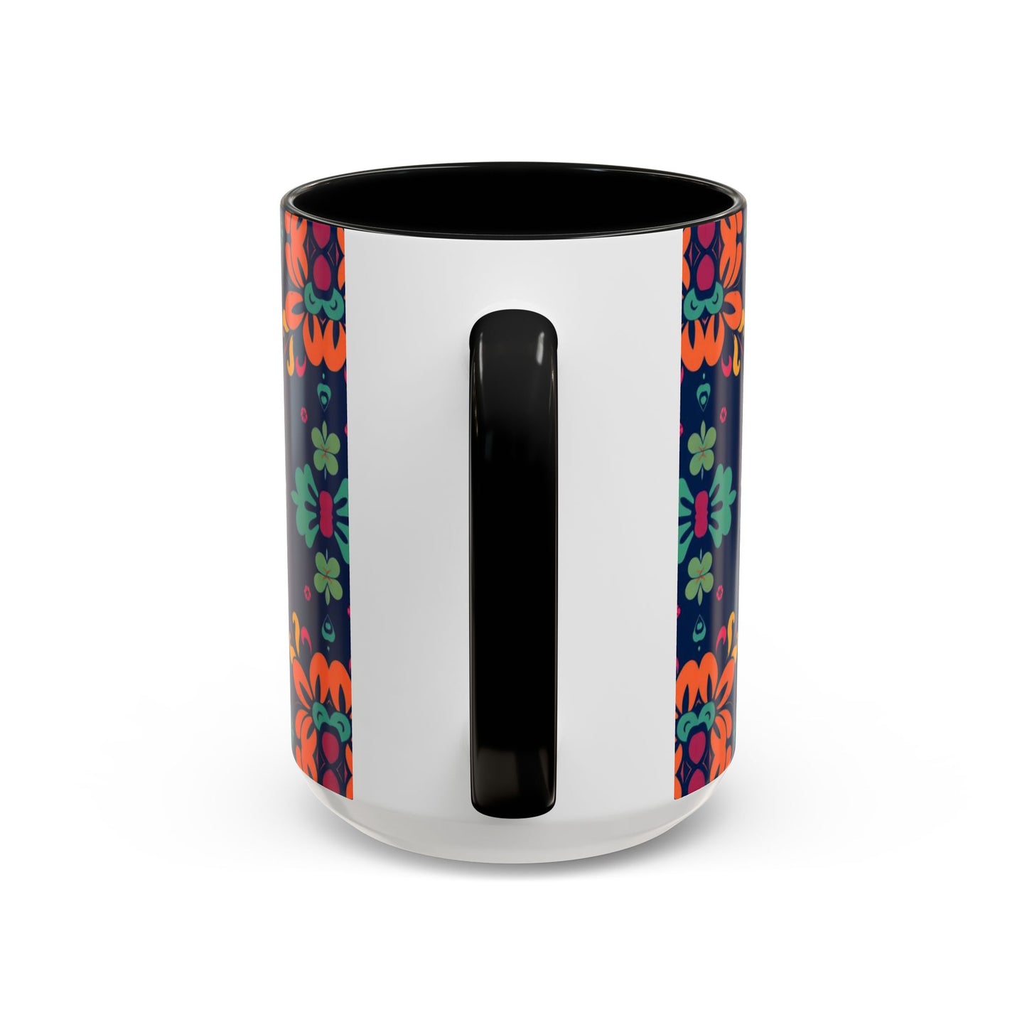 Accent Coffee Mug, Pisces, Zodiac. Flower Pattern, (11, 15oz)