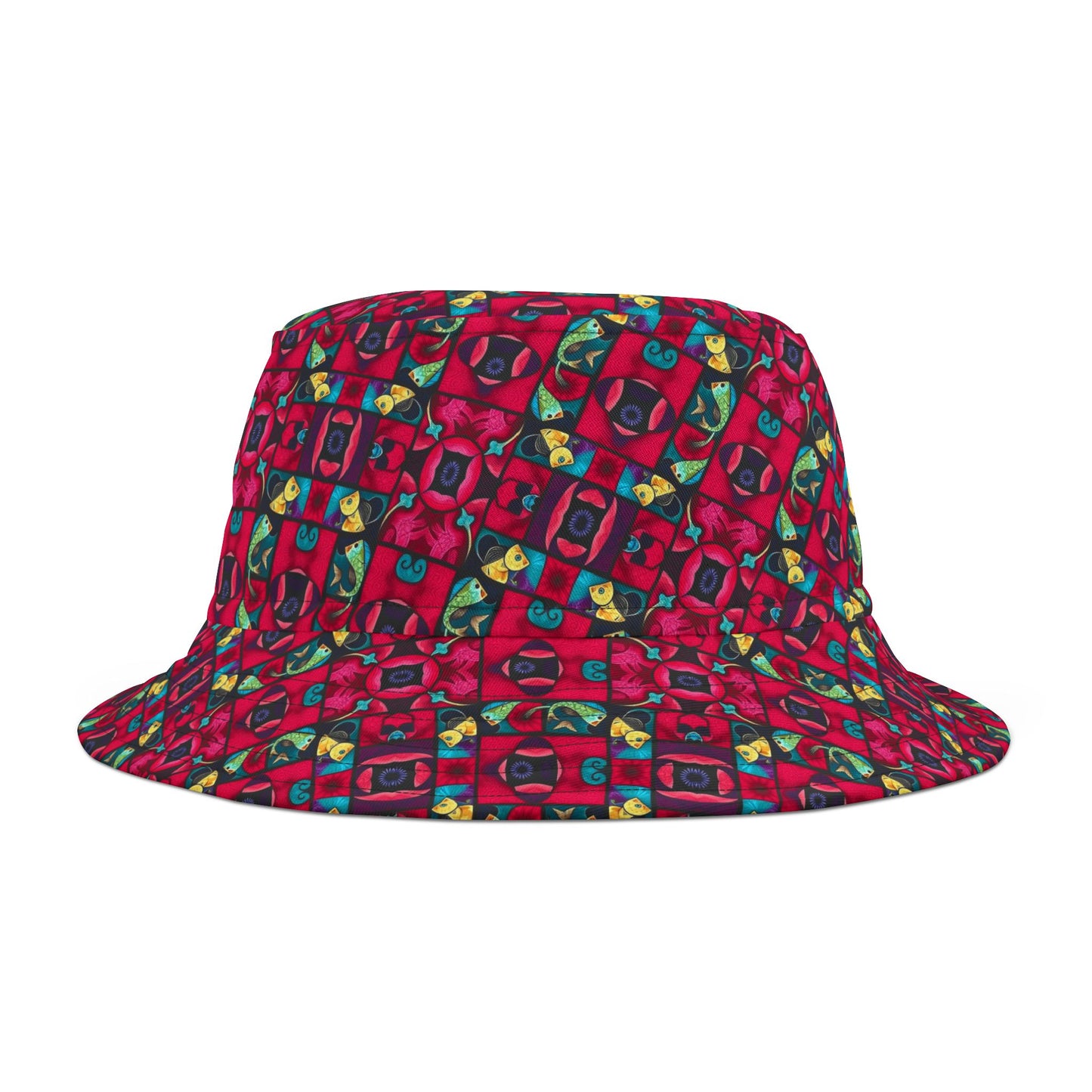 Bucket Hat, (AOP), Pisces v1, Zodiac, Shape Pattern