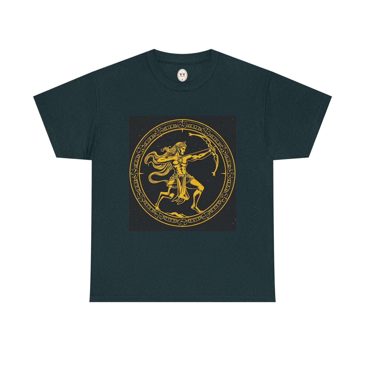 Unisex Heavy Cotton T-Shirt, Mythical Faun/Satyr, Sagittarius Zodiac Design