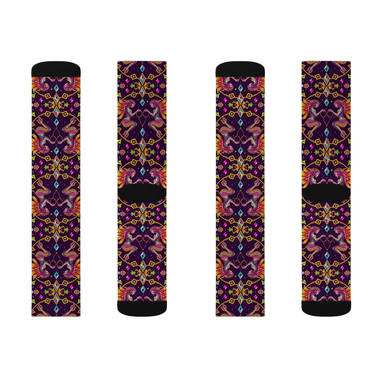 Sublimation Socks, Gemini, Zodiac v2, Jewel Pattern