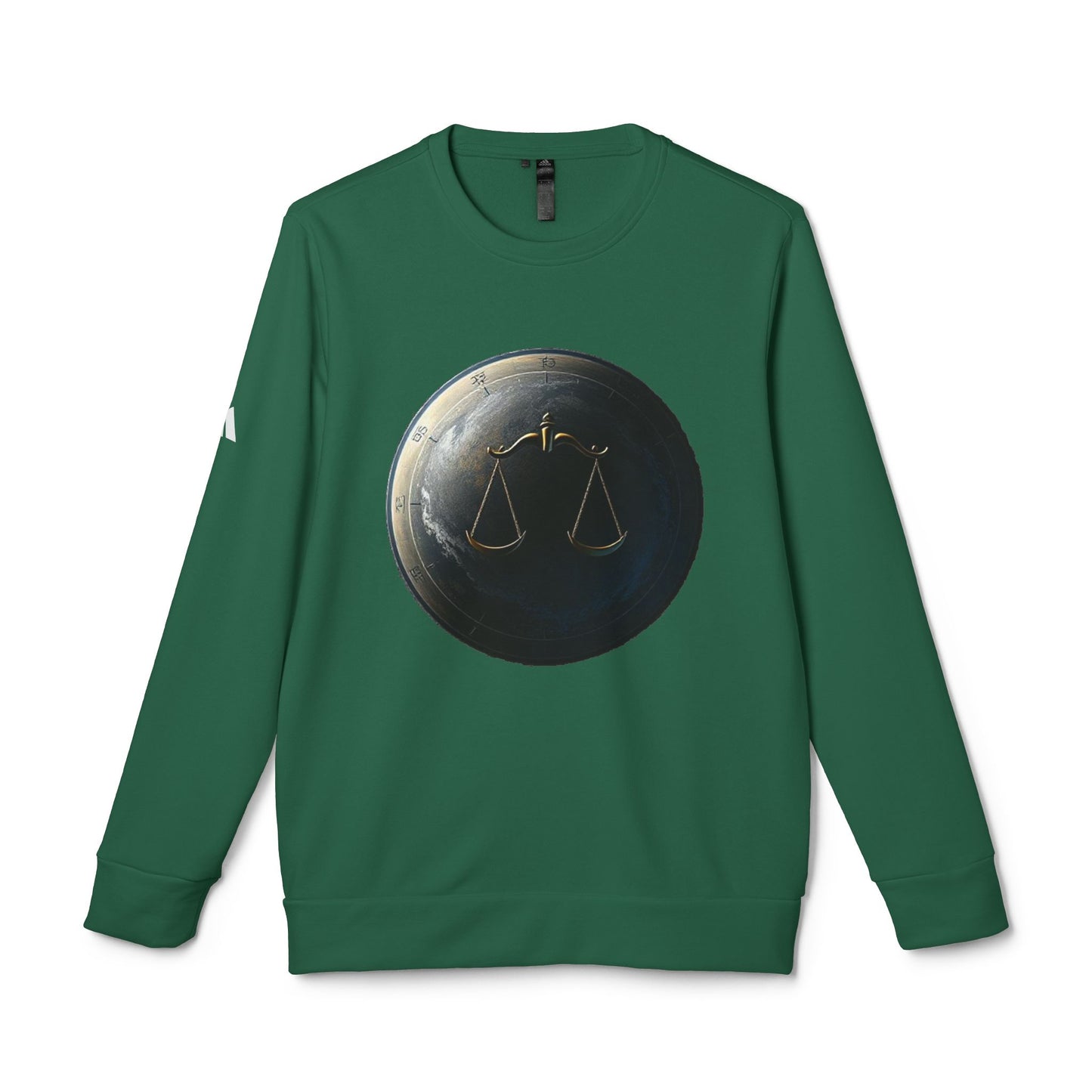 Adidas, Unisex Fleece Crewneck Sweatshirt, Libra, Planet Symbol, Zodiac