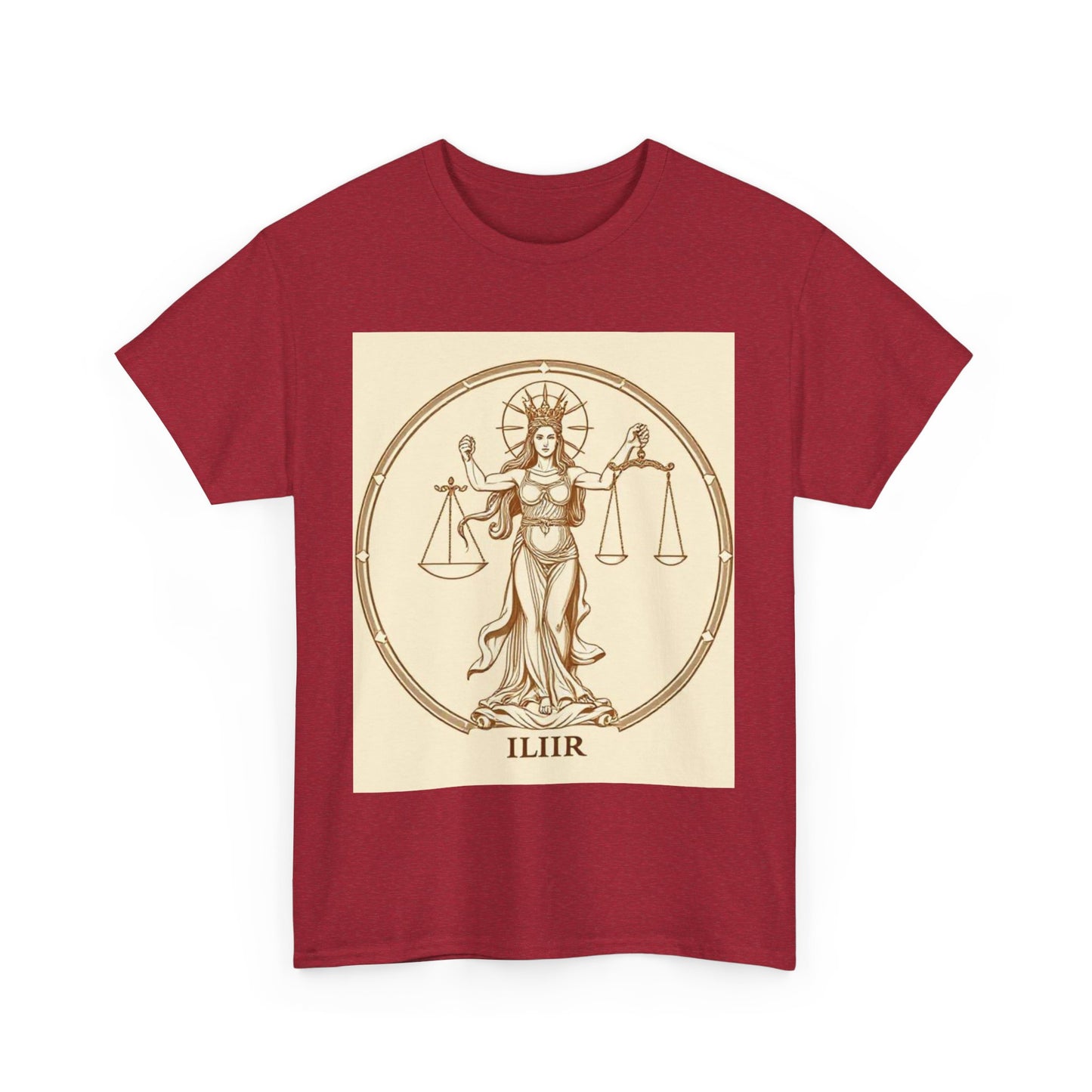 Unisex Heavy Cotton T-Shirt, Libra Goddess v1, Zodiac Design