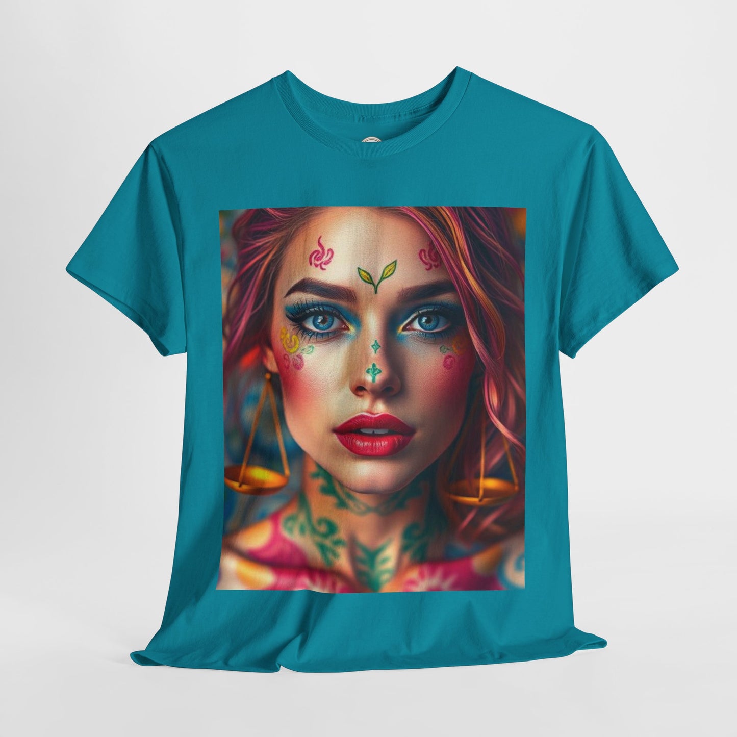 Unisex Heavy Cotton T-Shirt, Libra, Zodiac v1, Sexy Art