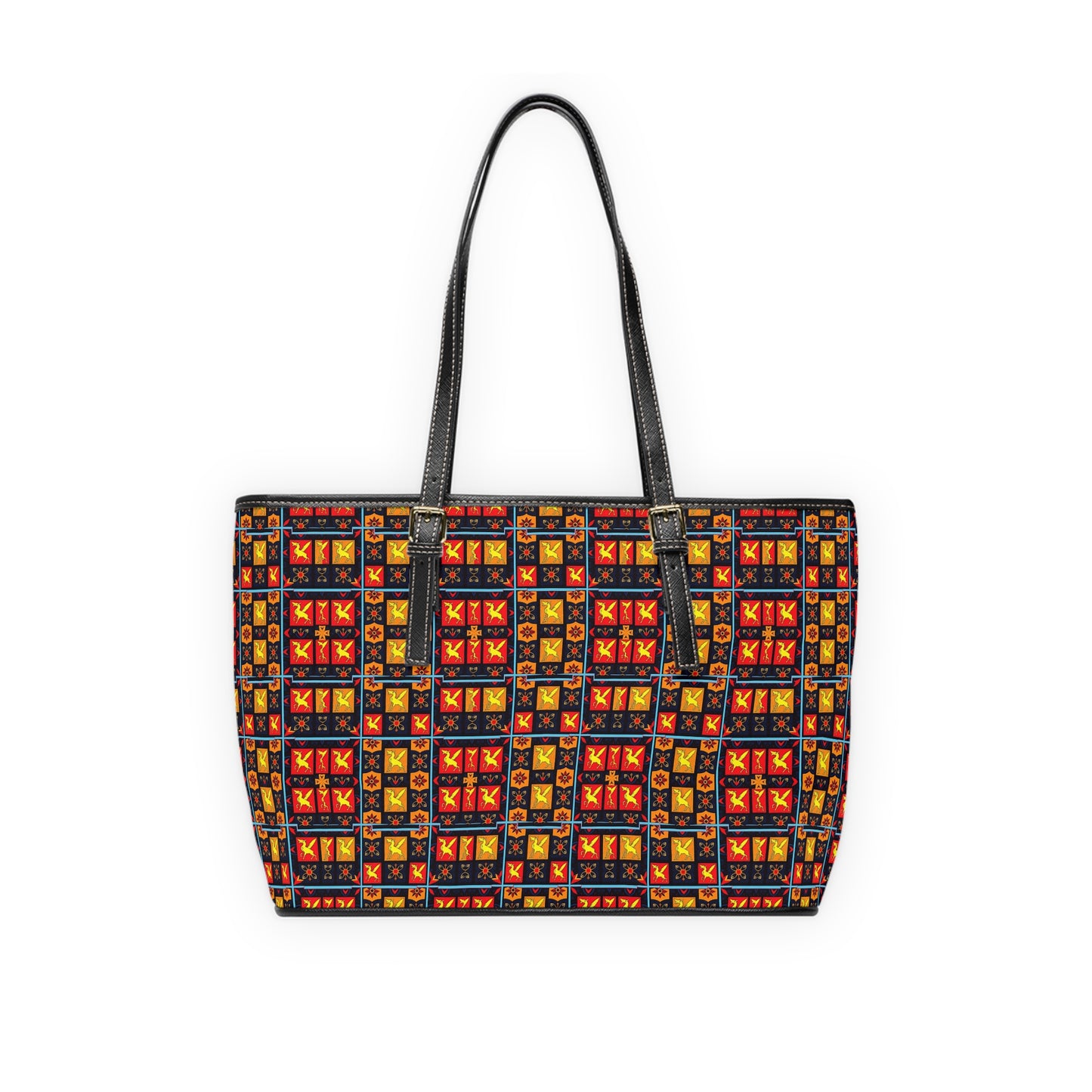 Leather Shoulder Bag, Sagittarius, Zodiac v2, Shapes Pattern