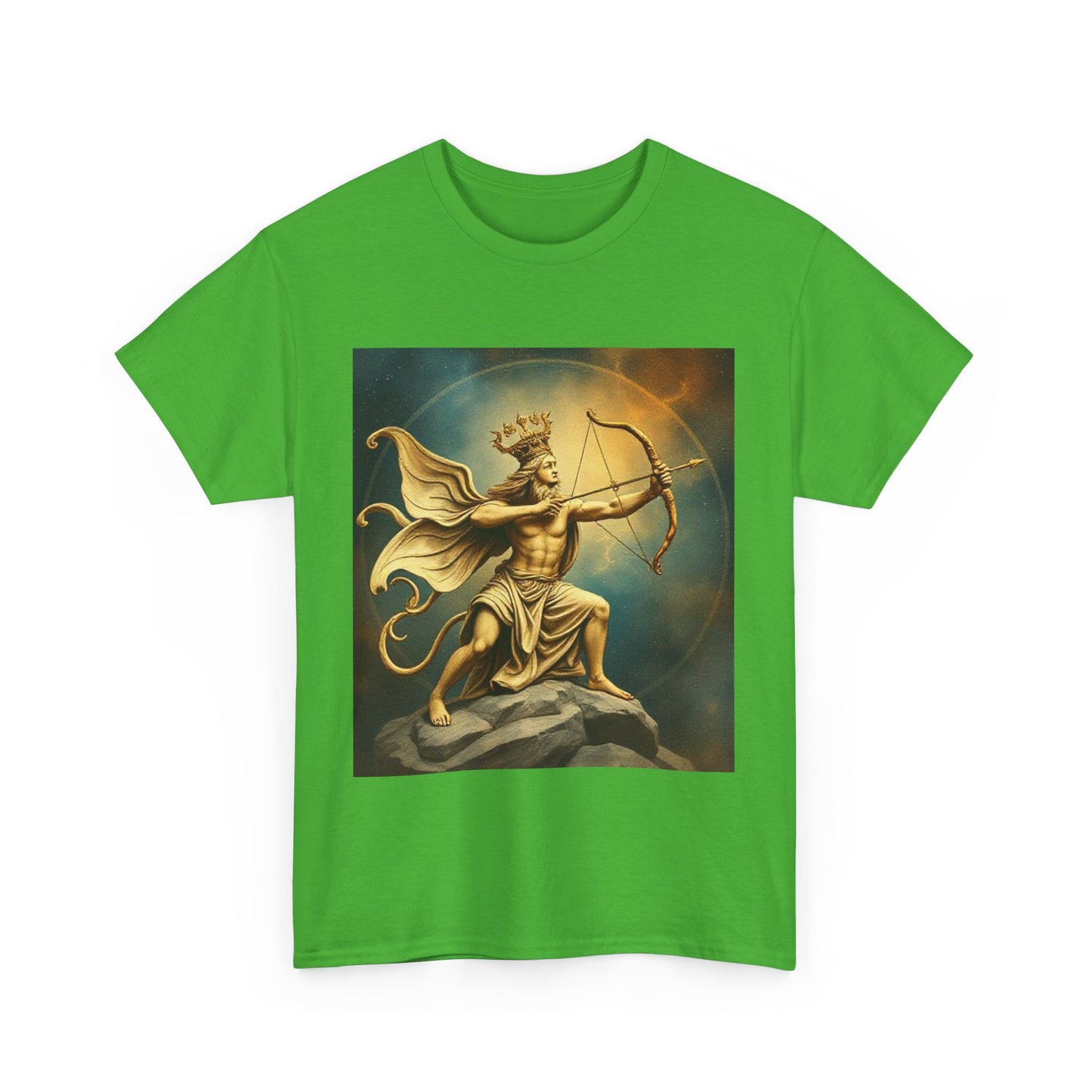 Unisex Heavy Cotton T-Shirt, Sagittarius King, Bow & Arrow v1, Zodiac Design