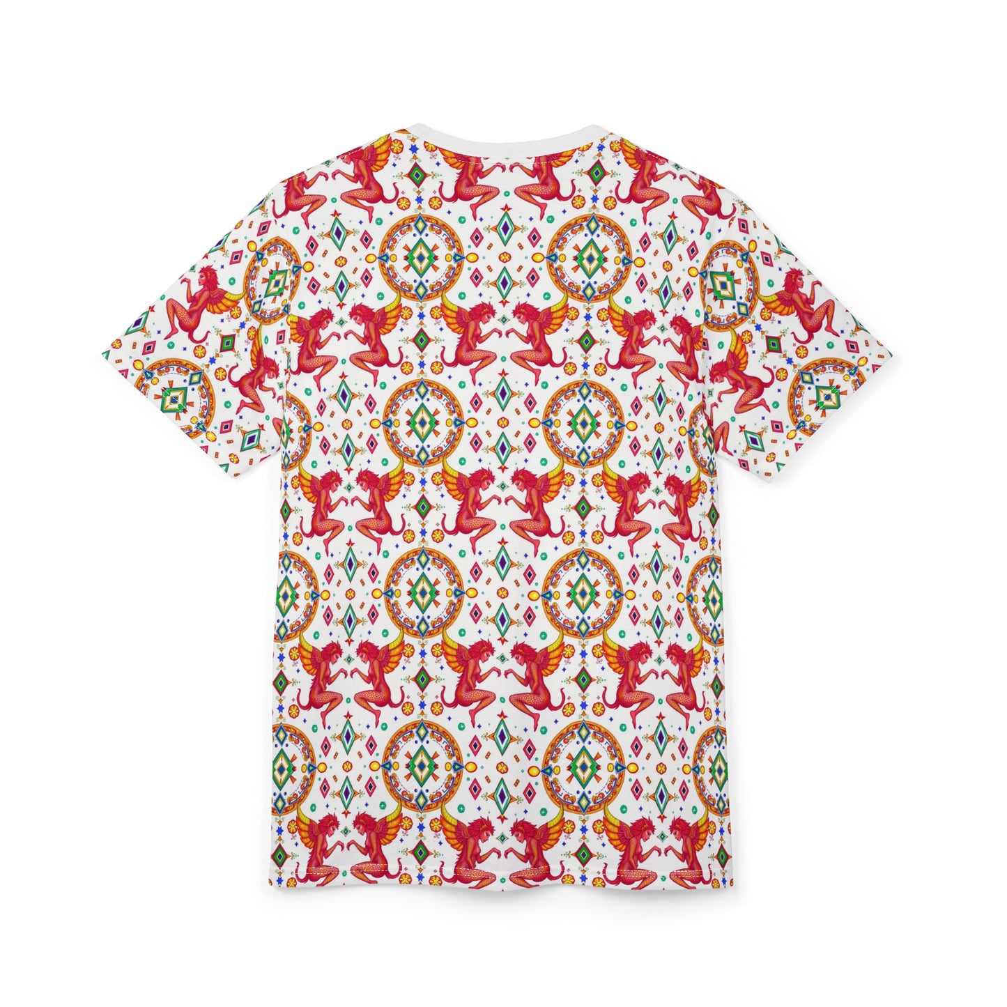Unisex Cut & Sew T-Shirt, (AOP), Gemini, Zodiac v4, Jewels Pattern