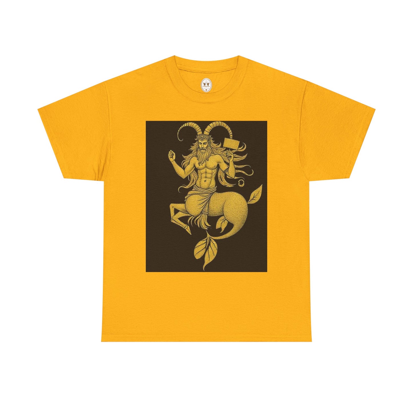 Unisex Heavy Cotton T-Shirt, Capricorn God, Zodiac Design