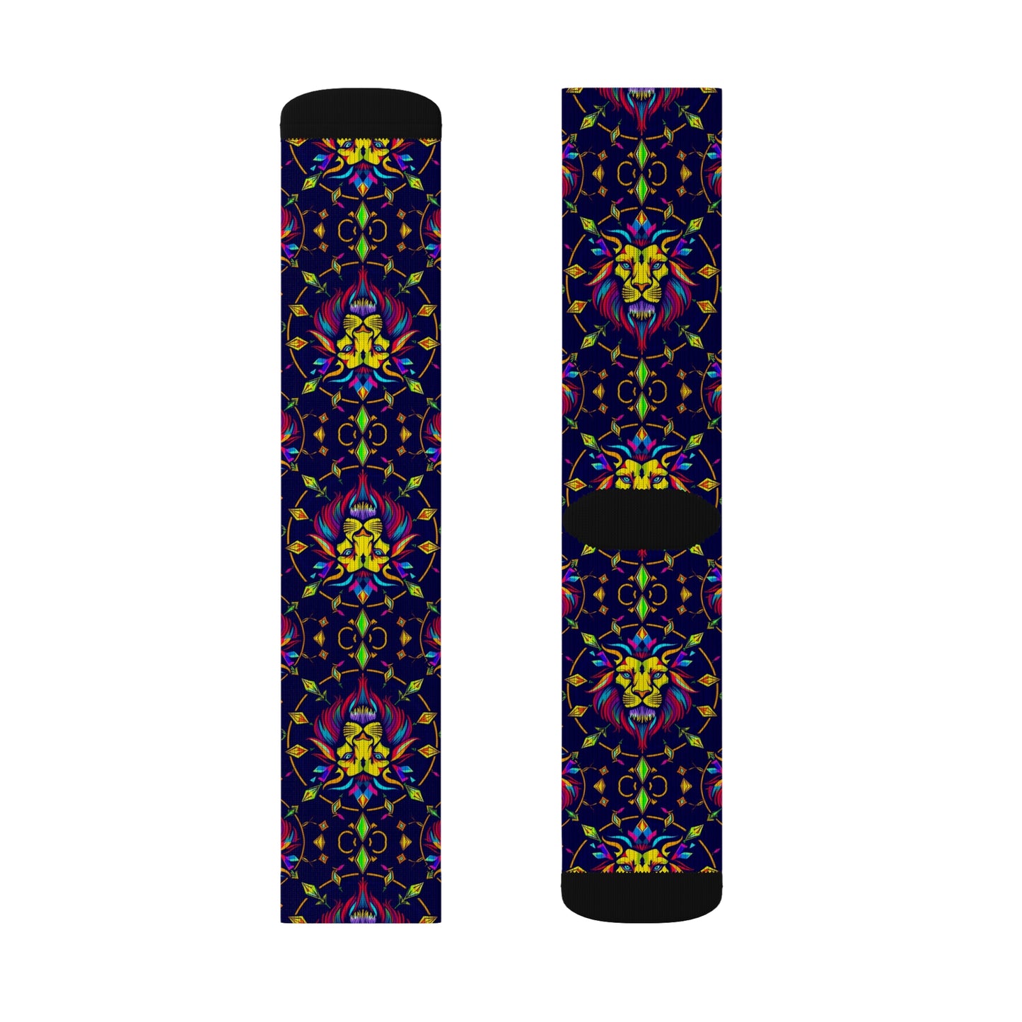 Sublimation Socks, Leo, Zodiac v3, Jewel Pattern