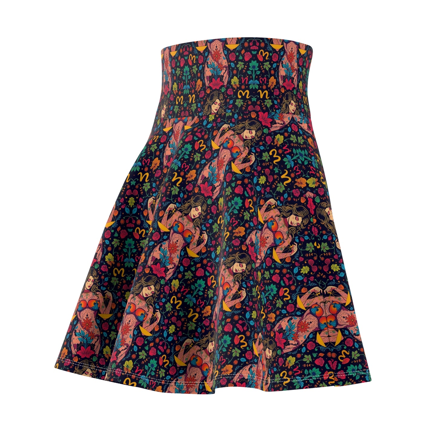 Women's Skater Skirt, (AOP), Libra, Zodiac v2, Sexy Pattern