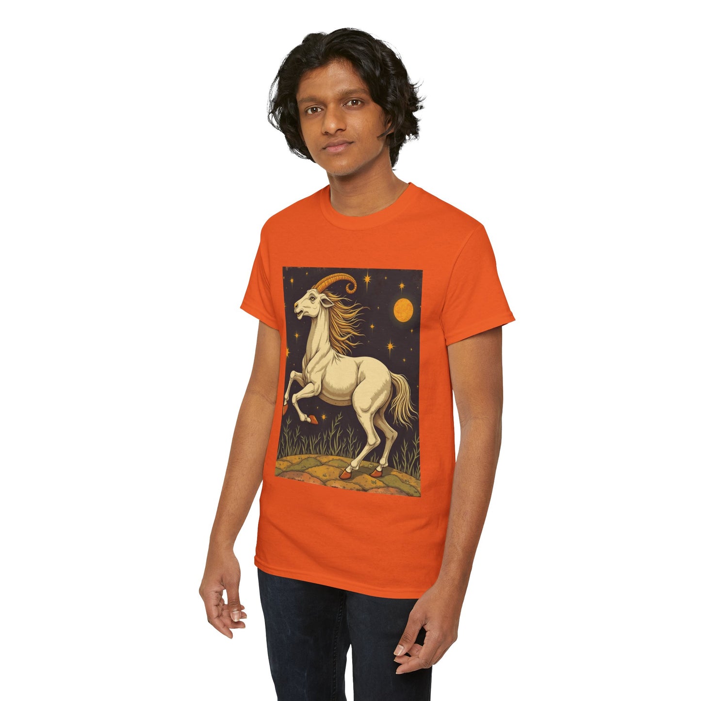 Unisex Heavy Cotton T-Shirt, Aries Animal, Zodiac Design