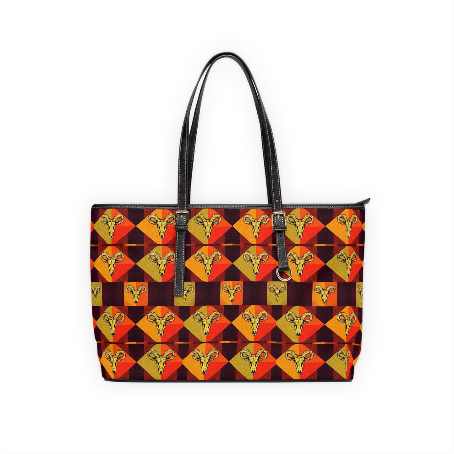Leather Shoulder Bag, Taurus, Zodiac, Shapes Pattern