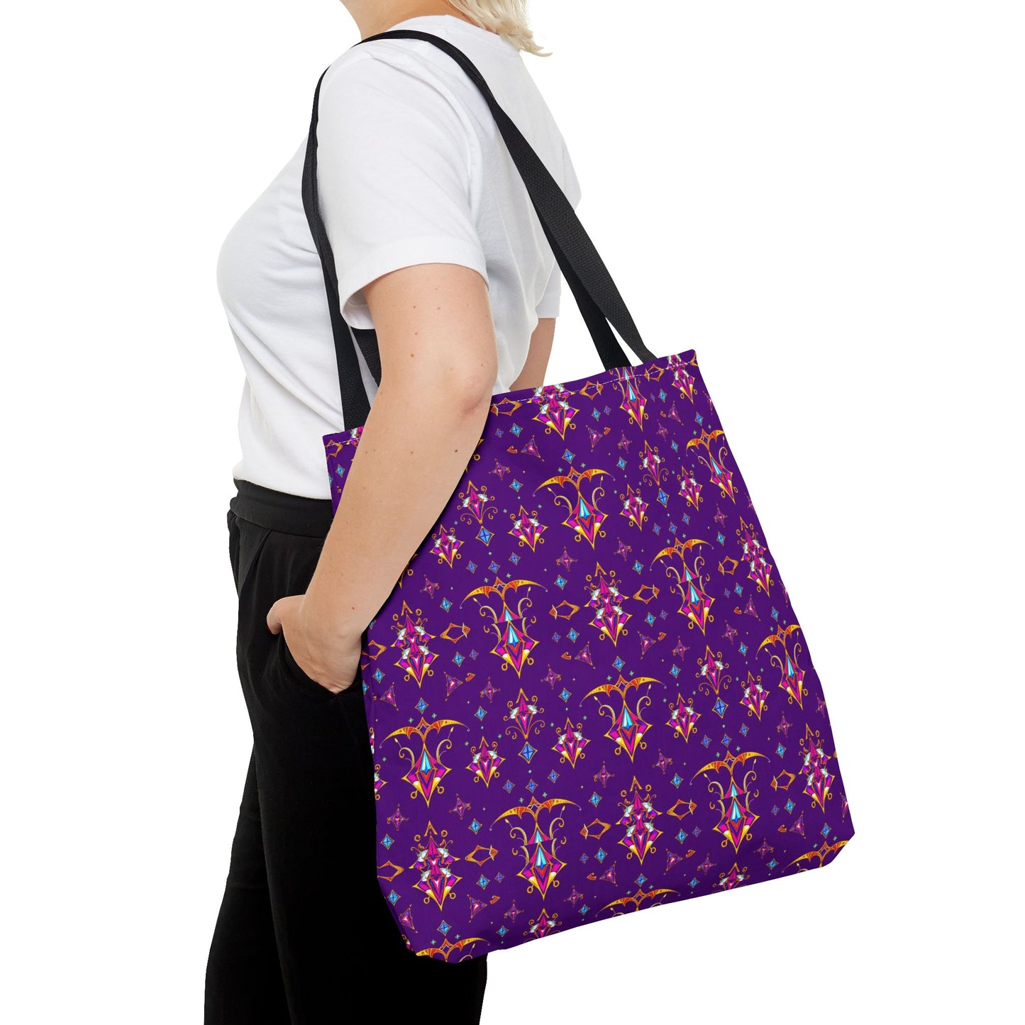 Tote Bag (AOP), Sagittarius, Zodiac, Jewel Pattern