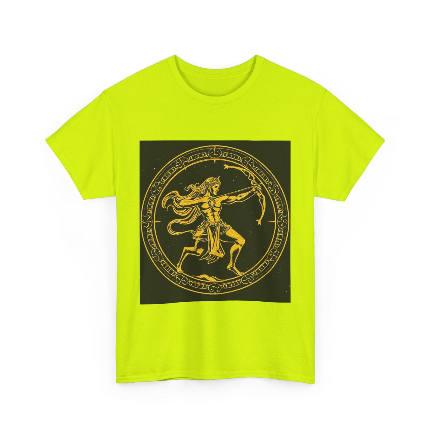 Unisex Heavy Cotton T-Shirt, Mythical Faun/Satyr v1, Sagittarius Zodiac Design