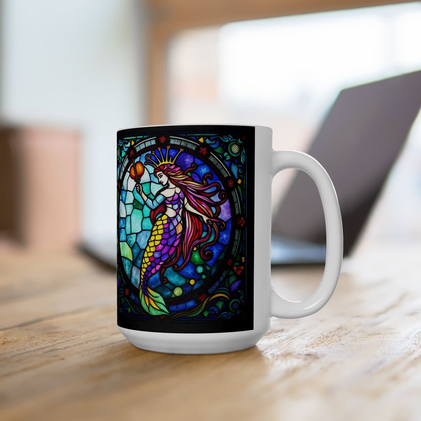 Ceramic Mug, (11oz, 15oz), Ceramic Coffee Mug, AOP, Glass Design v1, Aquarius Zodiac