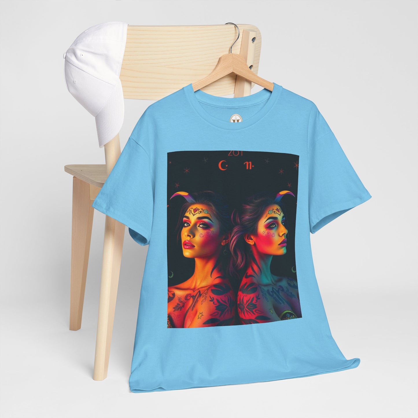 Unisex Heavy Cotton T-Shirt, Gemini, Zodiac, Sexy Art