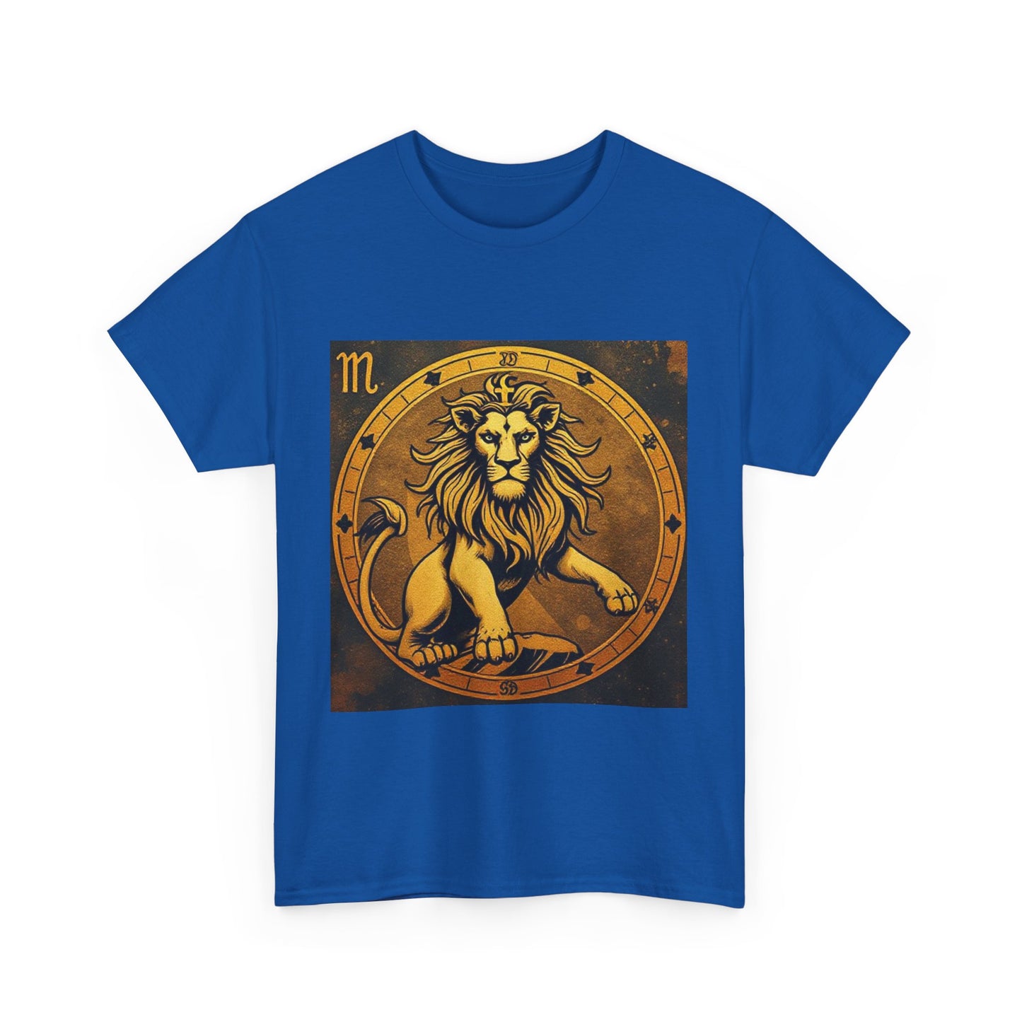 Unisex Heavy Cotton T-Shirt, Gold Lion, Leo Zodiac Design