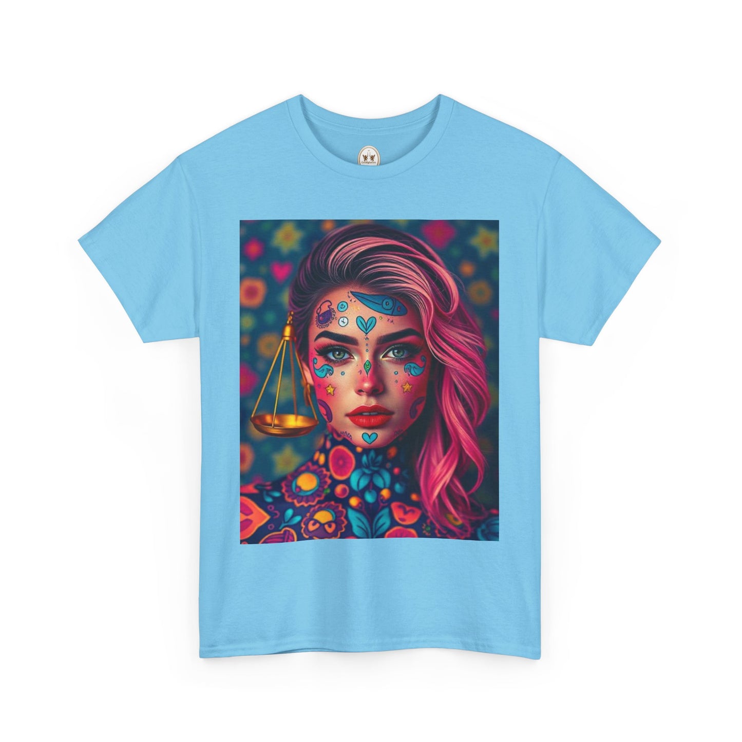 Unisex Heavy Cotton T-Shirt, Libra, Zodiac v2, Sexy Art