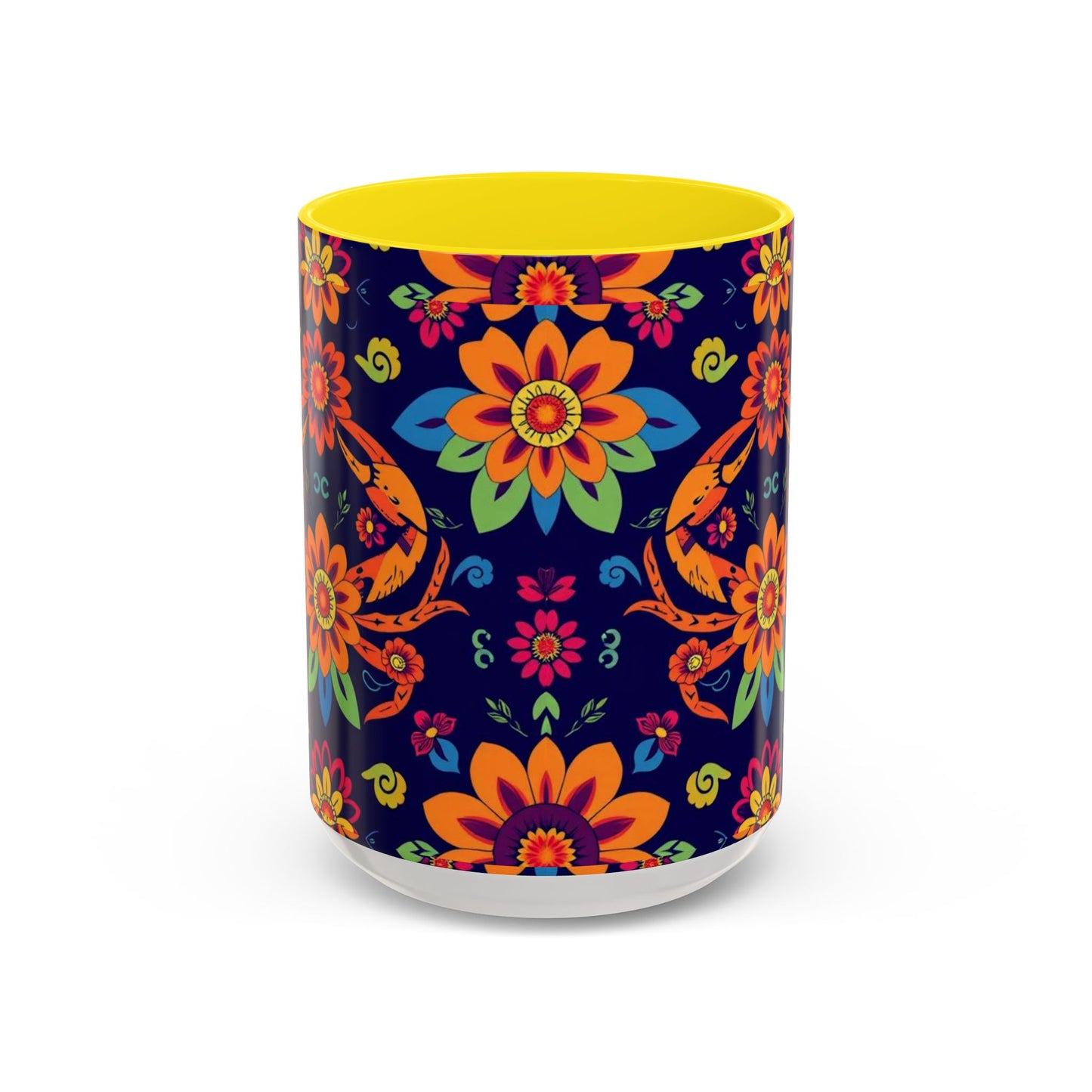 Accent Coffee Mug, Cancer, Zodiac, Flower Pattern, (11, 15oz)
