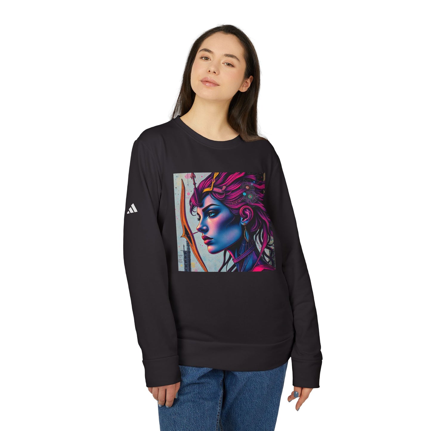Adidas, Unisex Fleece Crewneck Sweatshirt, Sagittarius, Pop Art v1, Zodiac