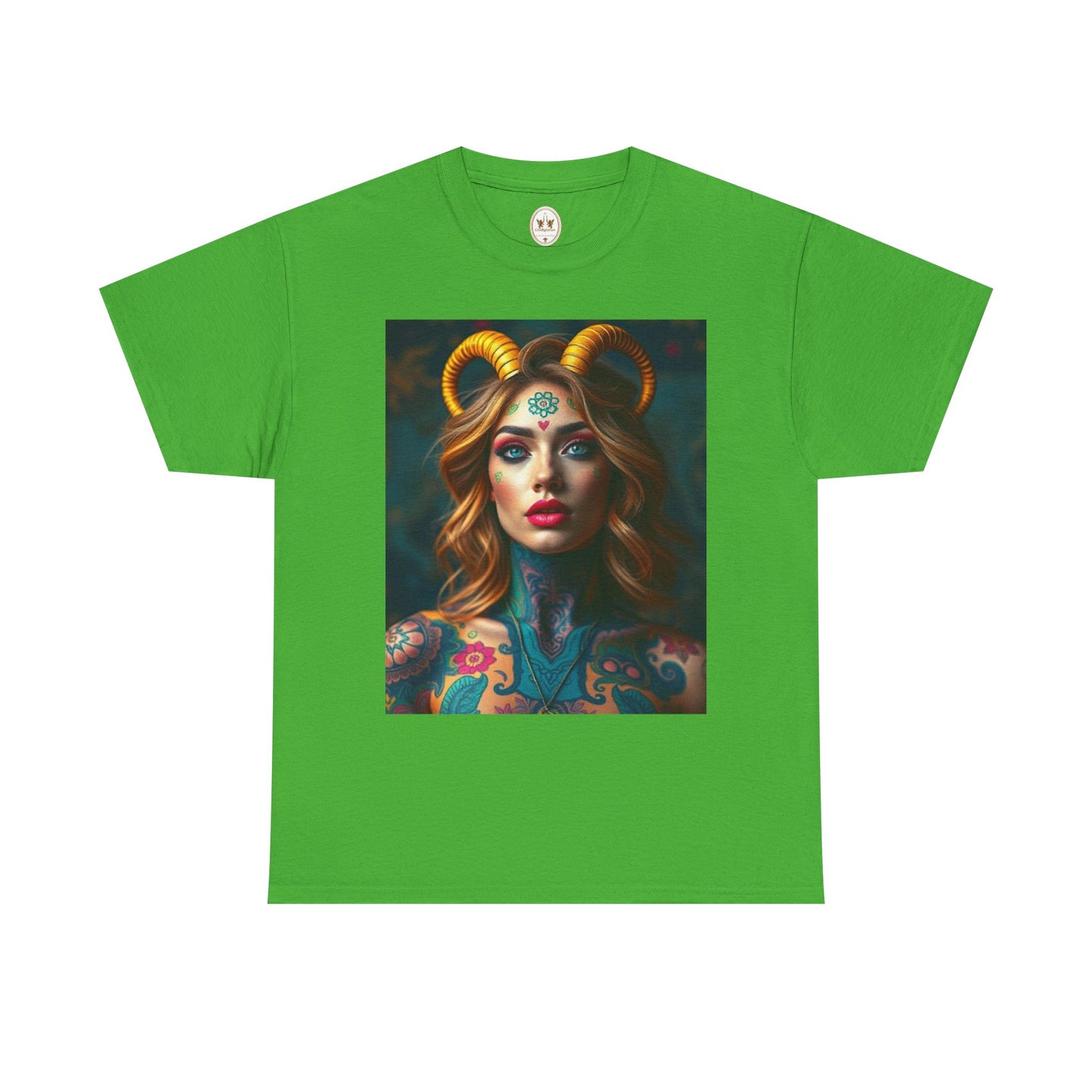 Unisex Heavy Cotton T-Shirt, Capricorn, Zodiac v1, Sexy Art