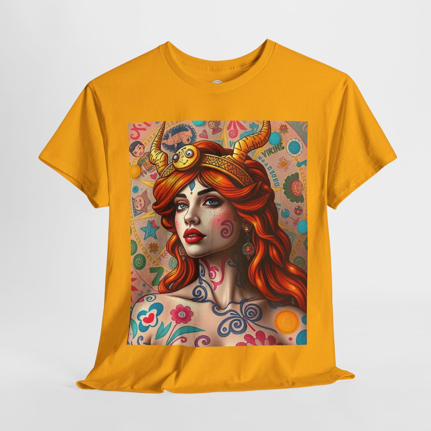 Unisex Heavy Cotton T-Shirt, Virgo, Zodiac v1, Sexy Art
