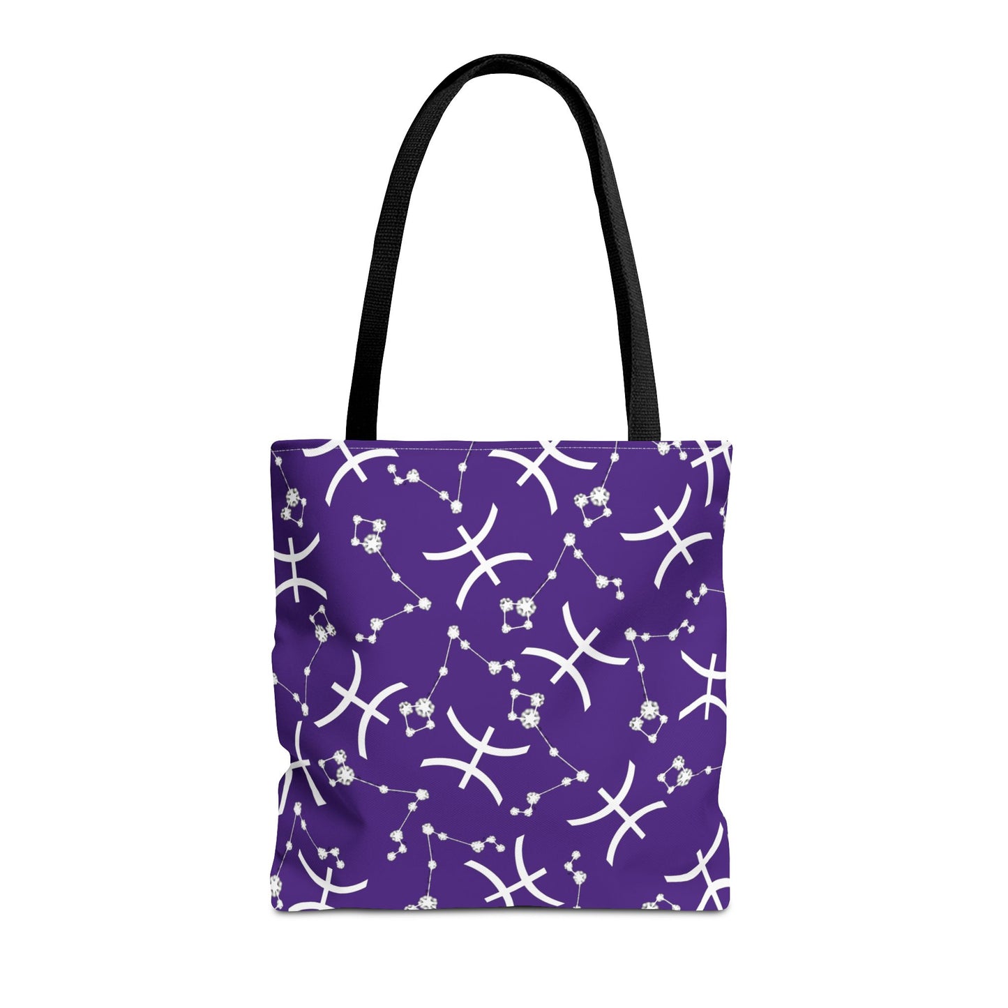 Tote Bag, Pisces Zodiac Sign, AOP, (Purple, White)