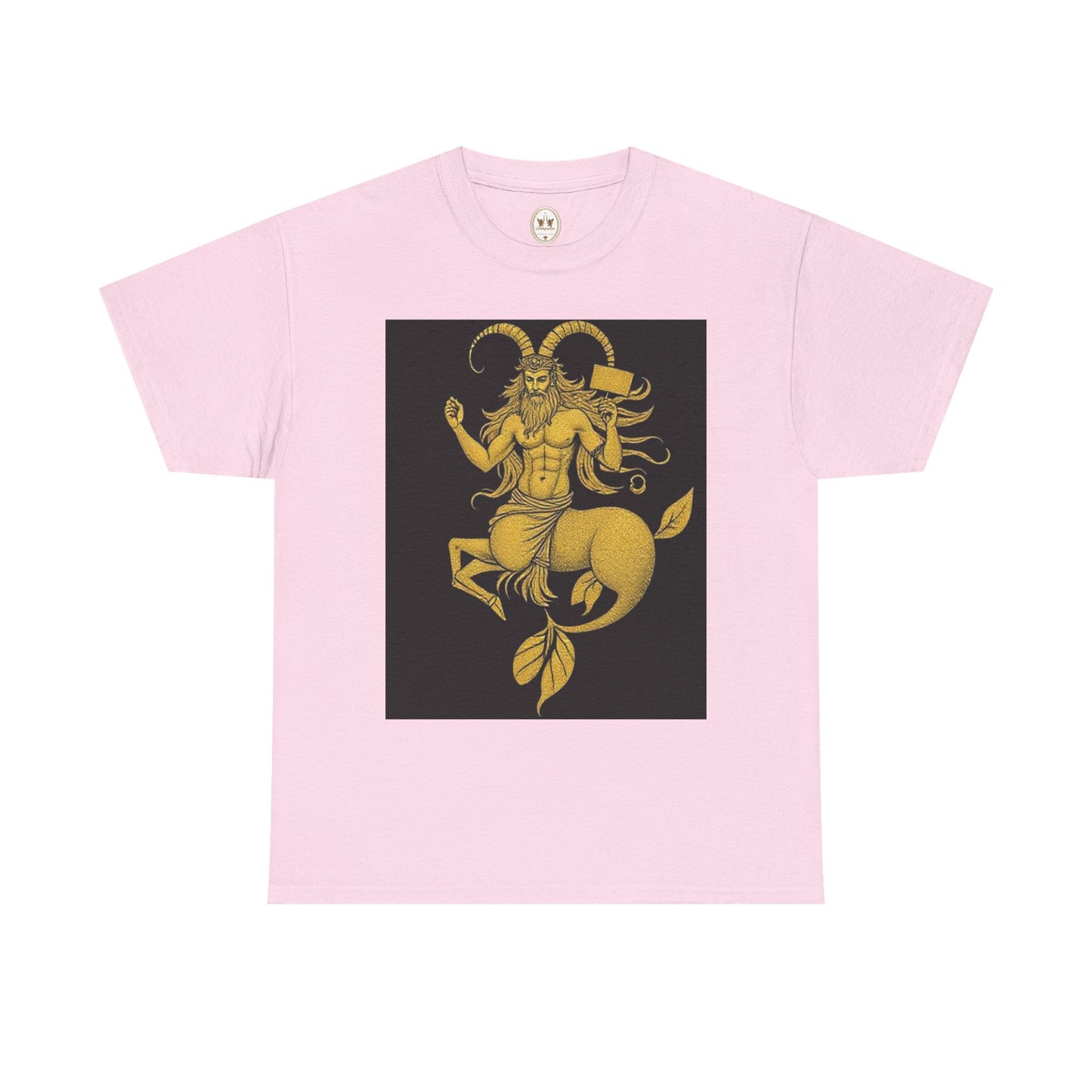 Unisex Heavy Cotton T-Shirt, Capricorn God, Zodiac Design