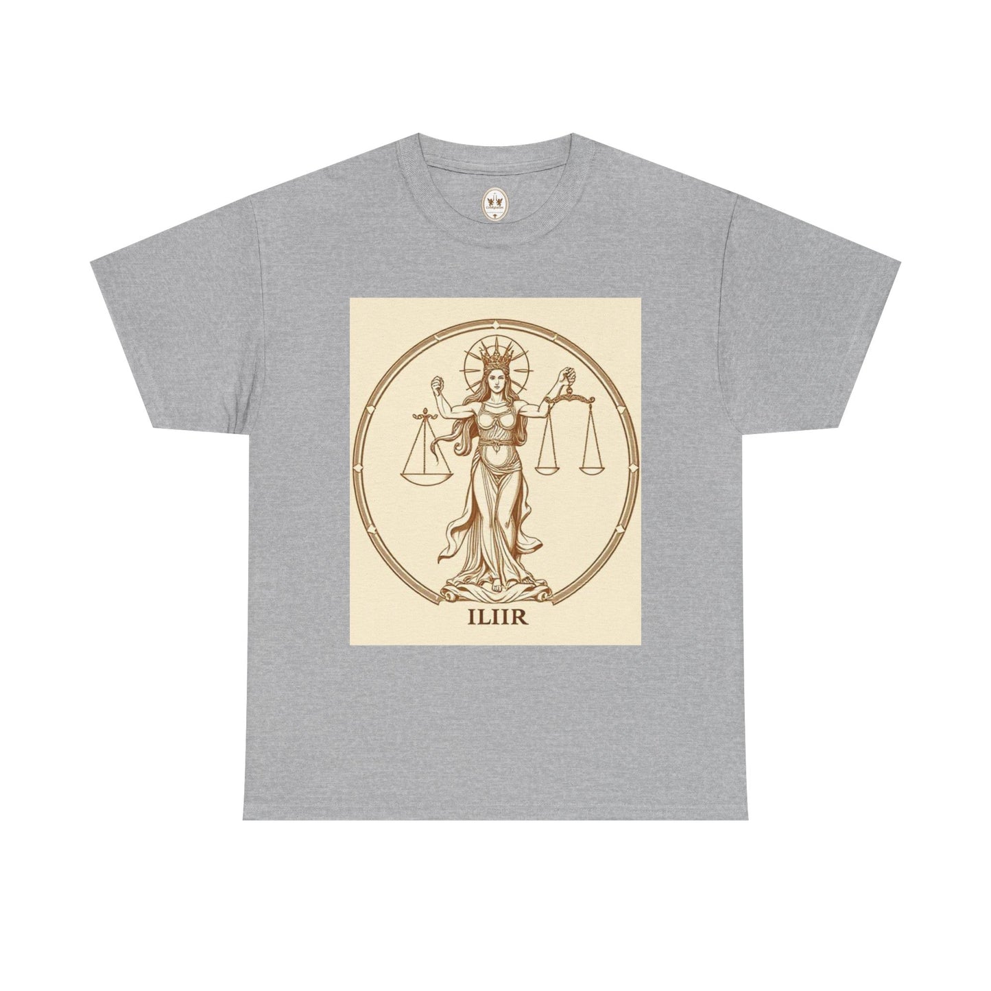Unisex Heavy Cotton T-Shirt, Libra Goddess, Zodiac Design