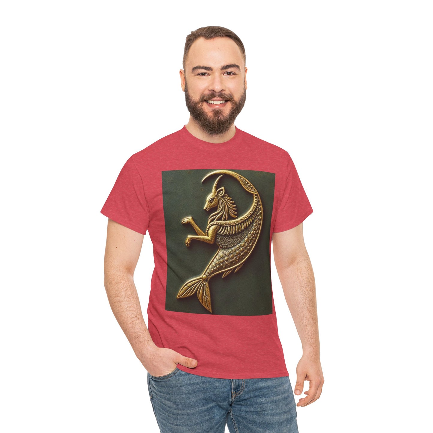 Unisex Heavy Cotton T-Shirt, Capricorn Animal. Symbol, Zodiac Design
