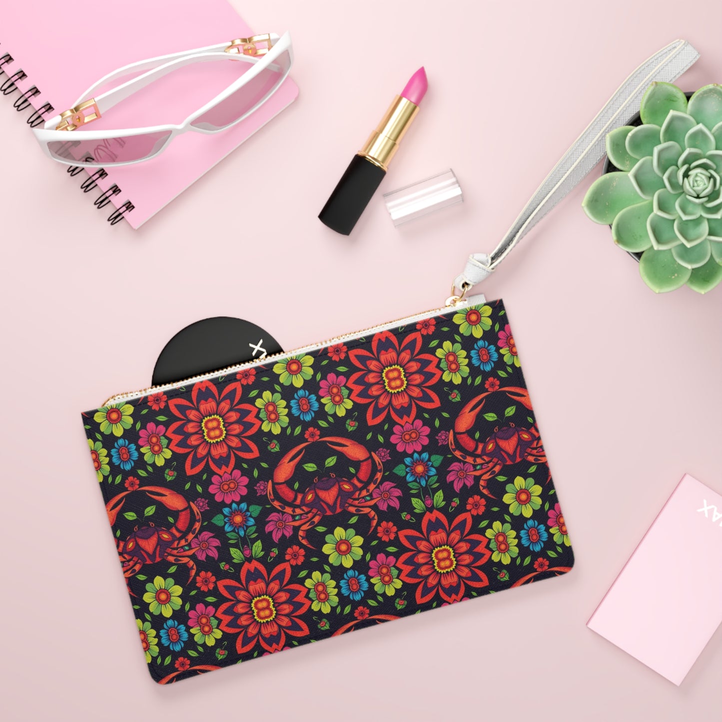Clutch Bag, Cancer, Zodiac, Flower Pattern