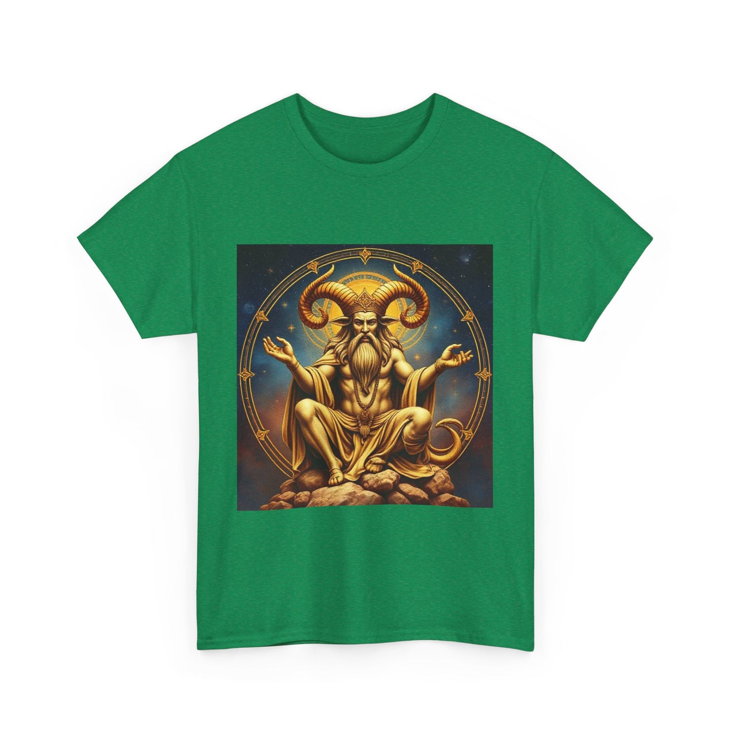 Unisex Heavy Cotton T-Shirt, On The Throne, Taurus Zodiac Design