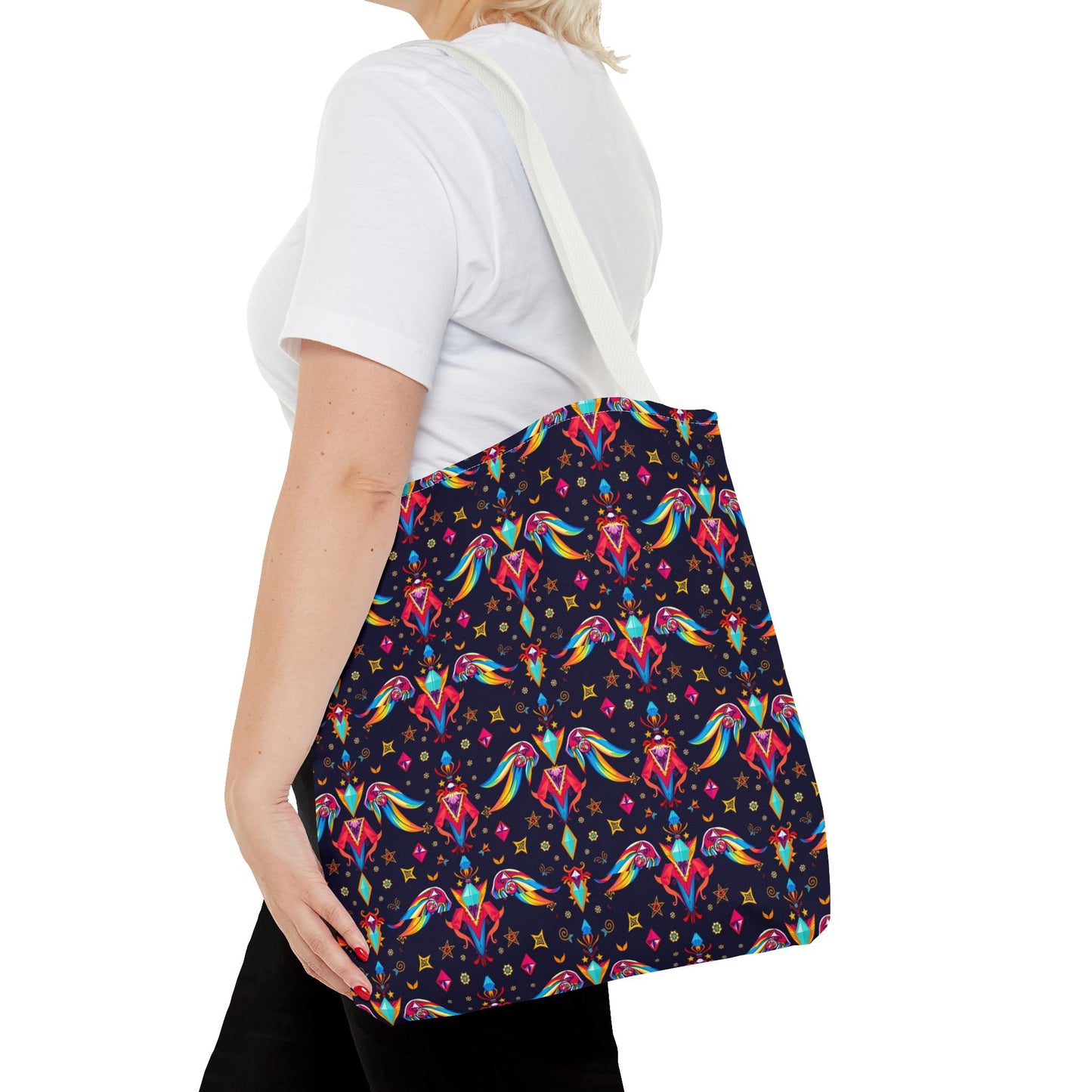 Tote Bag (AOP), Virgo, Zodiac v1, Jewel Pattern